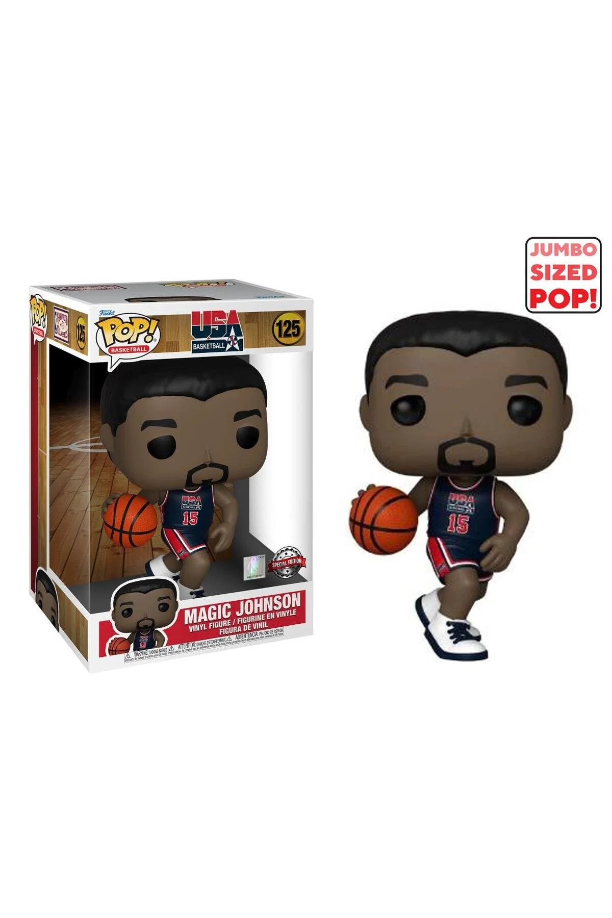 فیگور POP JUMBO: USA BASKETBALL MAGIC JOHNSON 1992 TEAM NAVY UNI SPECIAL EDITION NO:125 10 Funko