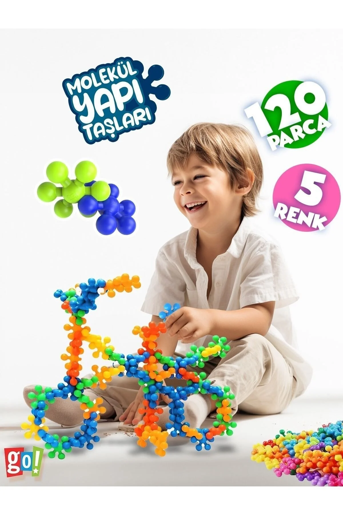 اسباب بازی SNOWFLAKE با 5 رنگ 120 قطعه اصل Go Toys