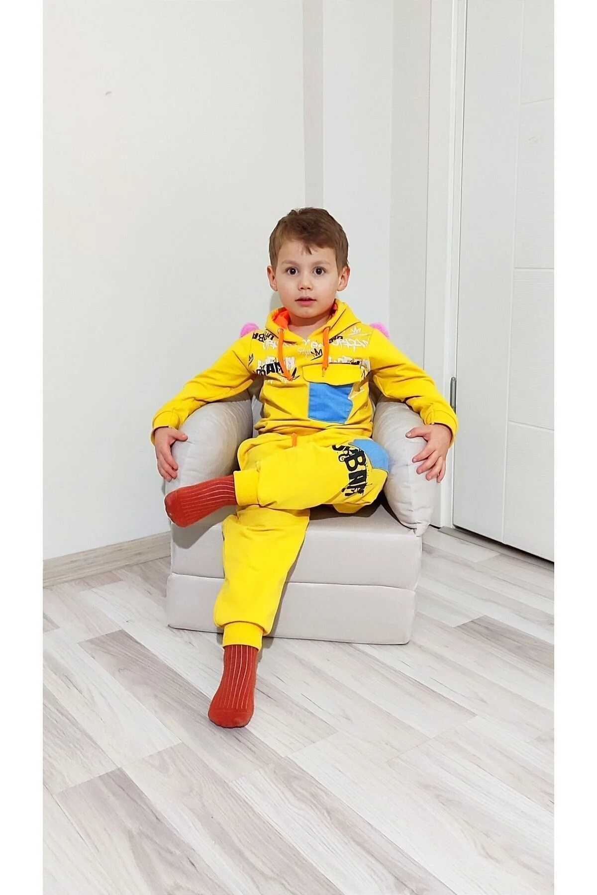 اسباب بازی های پشمی صندلی کودک بژ پر تایلندی NBT nisa baby tasarım
