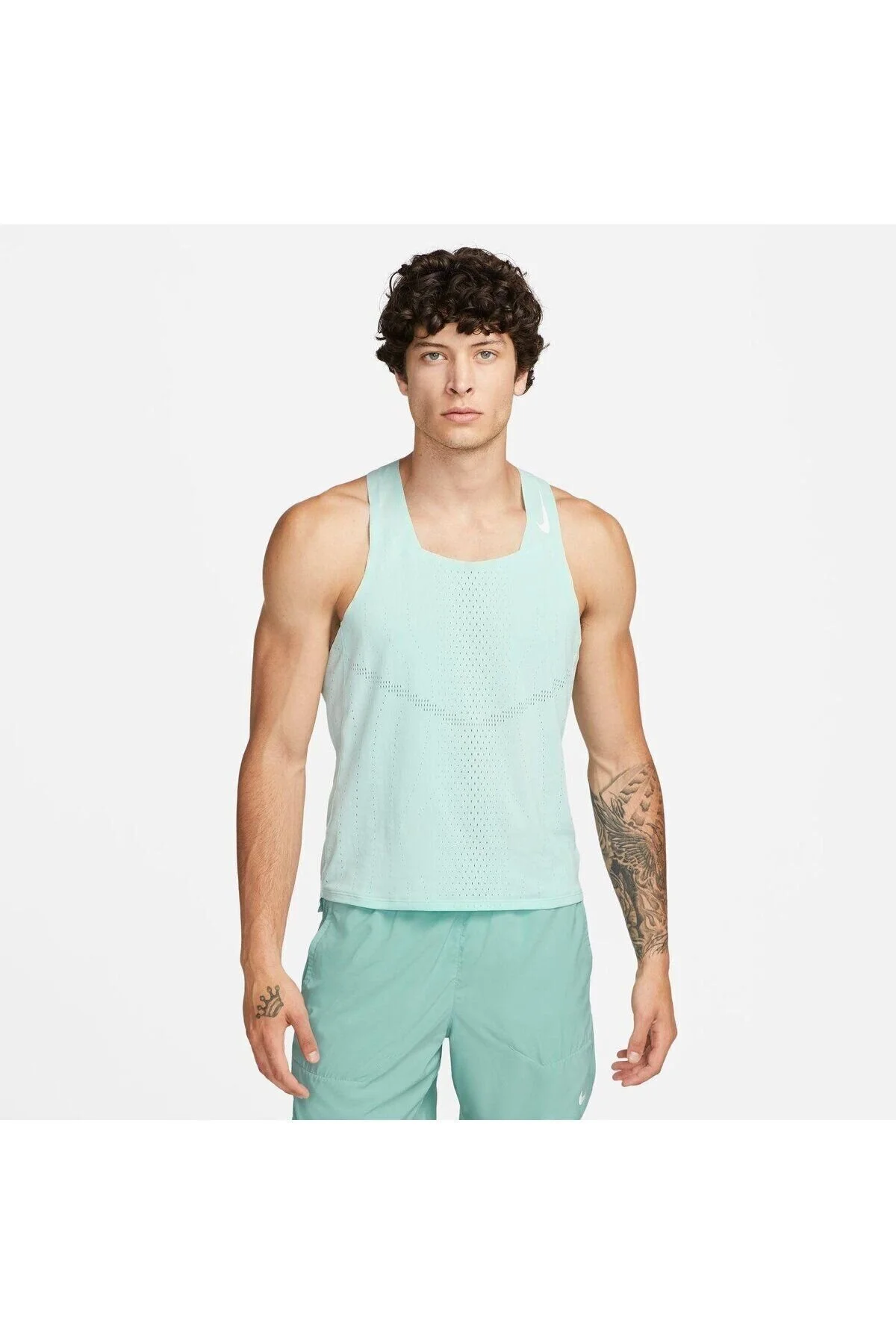 رکابی ورزشی سبز مردانه DRI FIT ADV در حال رانینگ ورزشکار مسابقه Nike