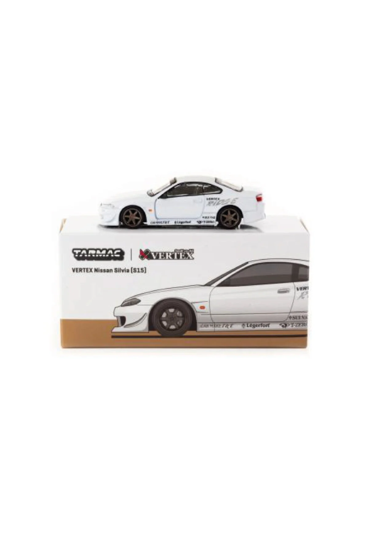 مدل خودرو &amp; VERTEX 1 64 SCALE VEHICLE T64G 023 WH NISSAN SILVIA S15 سفید METALLIC LAMLEY SP اورجینال Tarmac Works