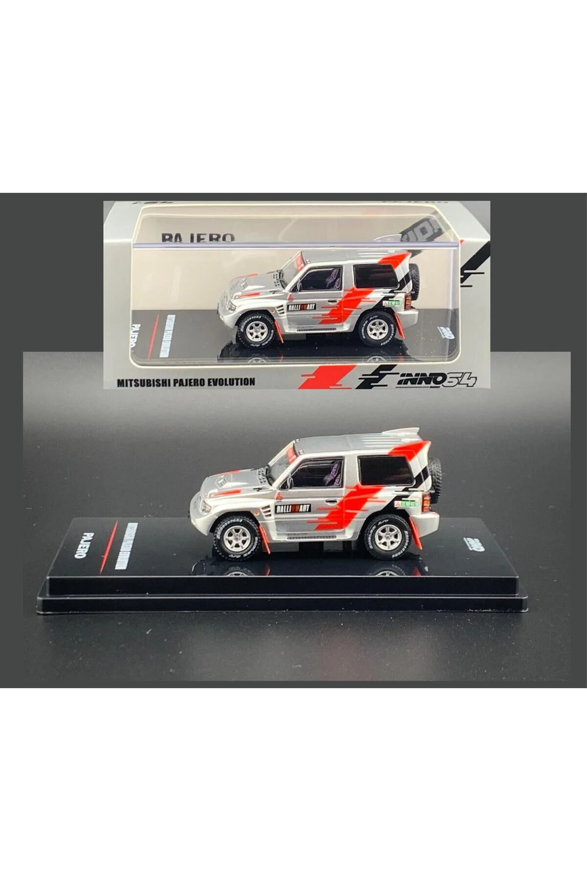 مدل خودرو 64 میتسوبیشی پاجرو EVOLUTION RALLIART نقره ای اورجینال Inno