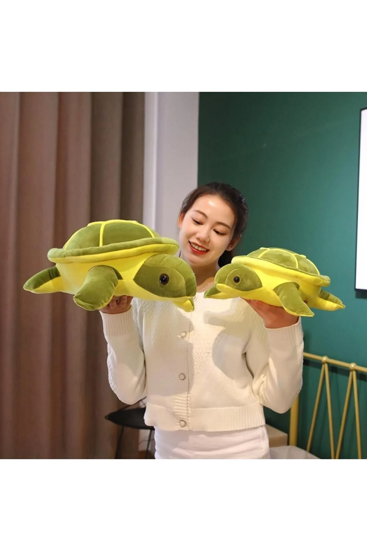 اسباب بازی های پشمی پارچه وارداتی CARETTA SEA TURTLE بالش اسباب‌بازی مخمل خواب همراه سایز جامبو e-life shop