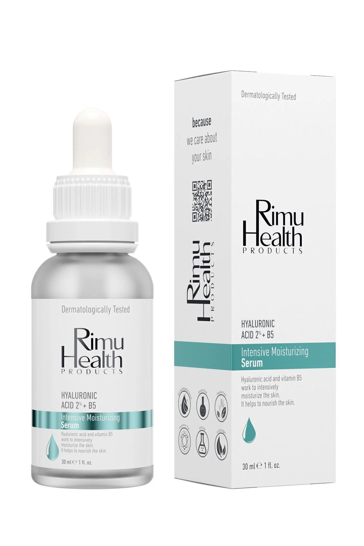 سرم مرطوب کننده بدون عطر برای تمامی انواع پوست با هیالورونیک اسید 2% و B5 حجم 30 میلی لیتر Rimu Health Products