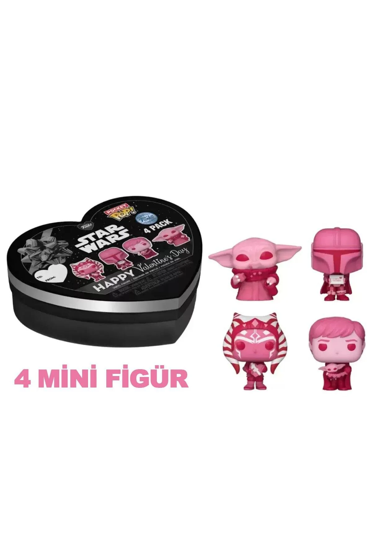 فیگور 4 بسته جیبی پاپ DISNEY STAR WARS THE MANDALORIAN HAPPY DAY VALENTINE'S BOX Genel Markalar