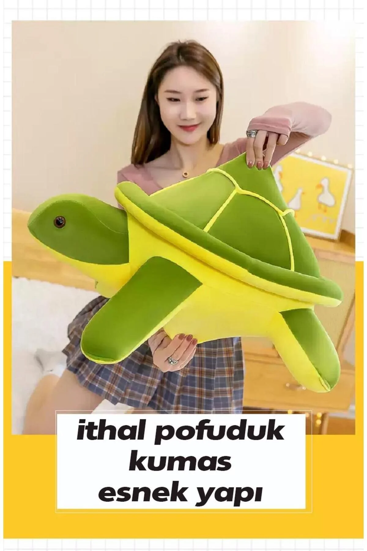 اسباب بازی های پشمی پارچه وارداتی CARETTA SEA TURTLE بالش اسباب‌بازی مخمل خواب همراه سایز جامبو e-life shop
