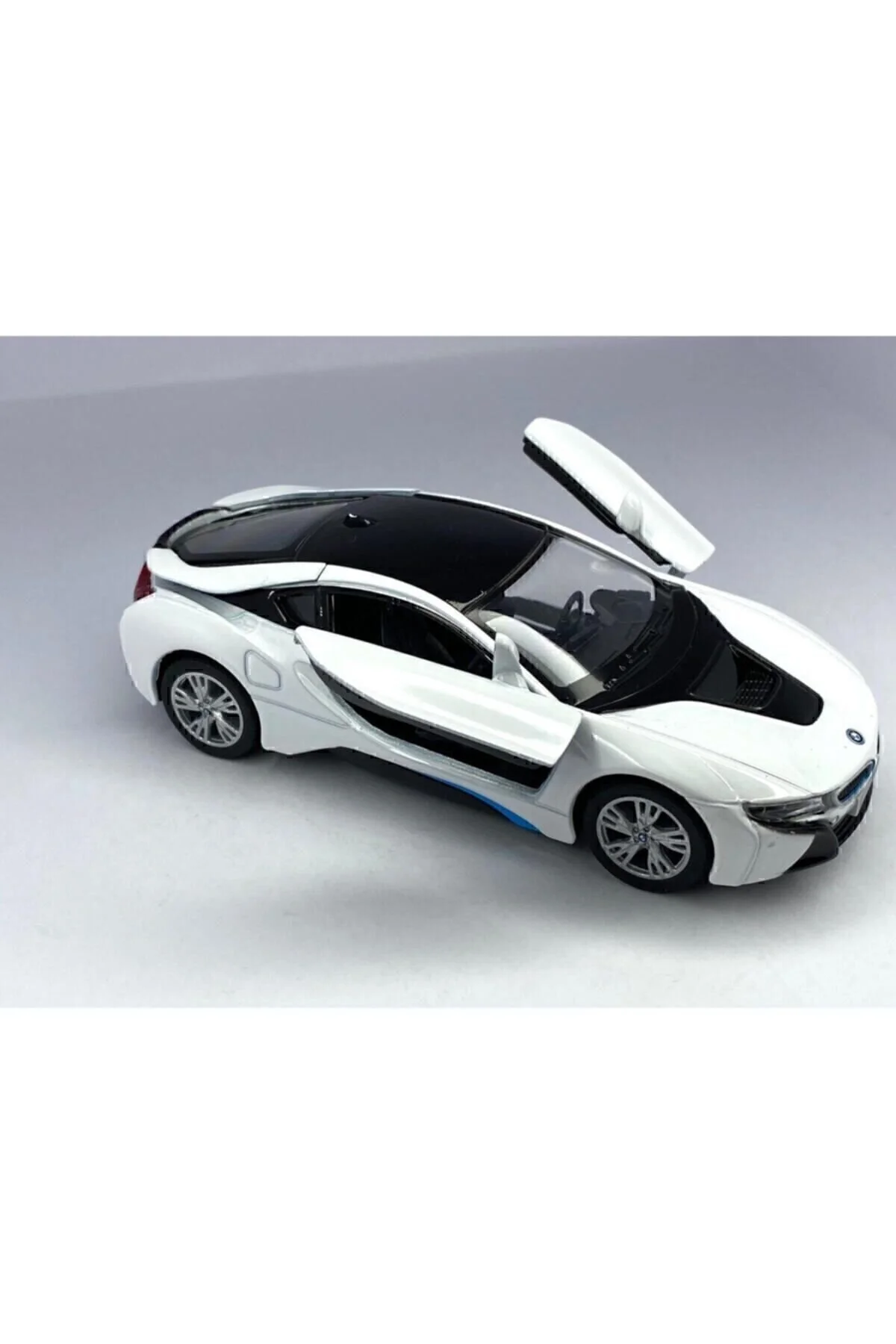 ماشین اسباب بازی BMW I8 PULL DROP 5 اینچی. خودرو مدل دارای مجوز 1:36 سفید Kinsmart