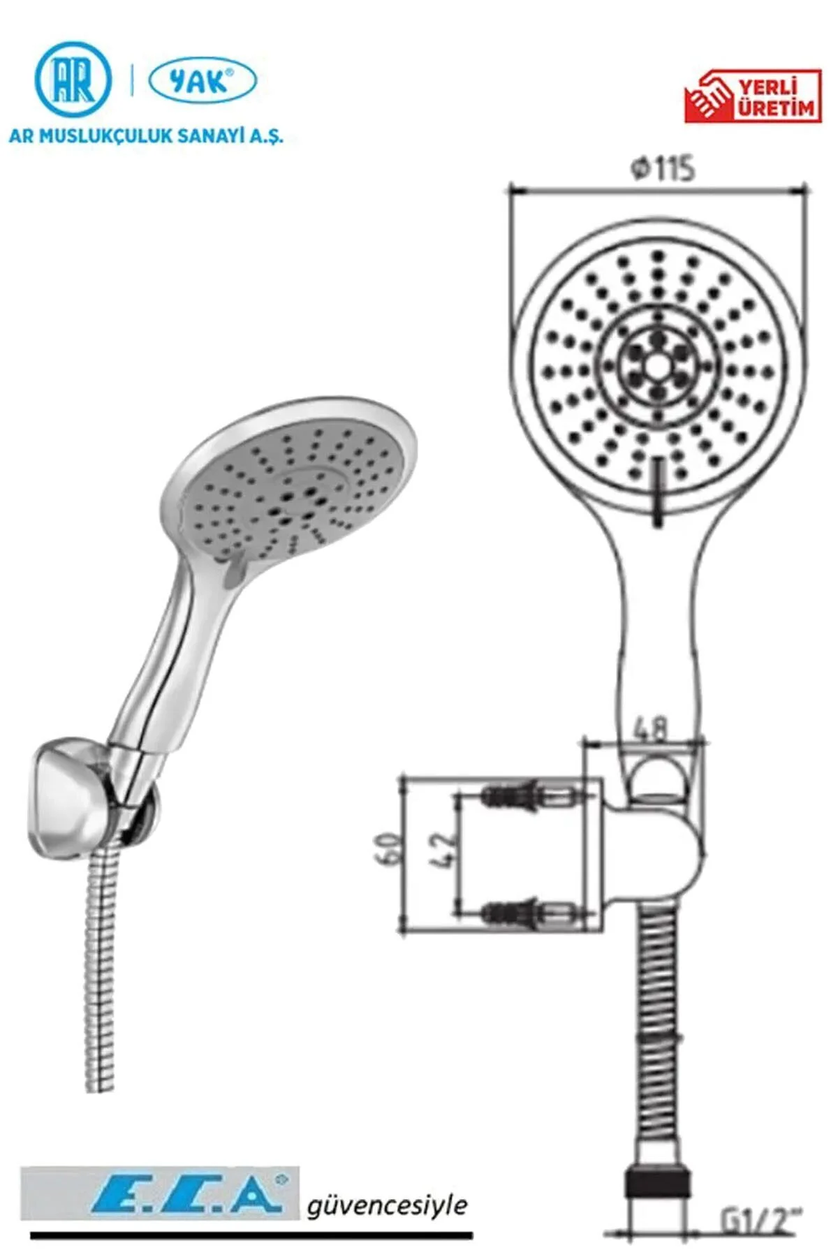 سیستم دوش AR ARTICULTED HEAD SET TOP پنج کارکرد Eca