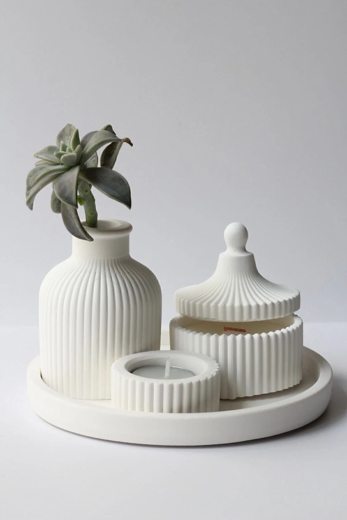 شمع و چراغ سفید ست لوازم جانبی معطر گلدان با طرح ویژه رنگ TEALIGHT IS EXCLUDED 1 homeartplus