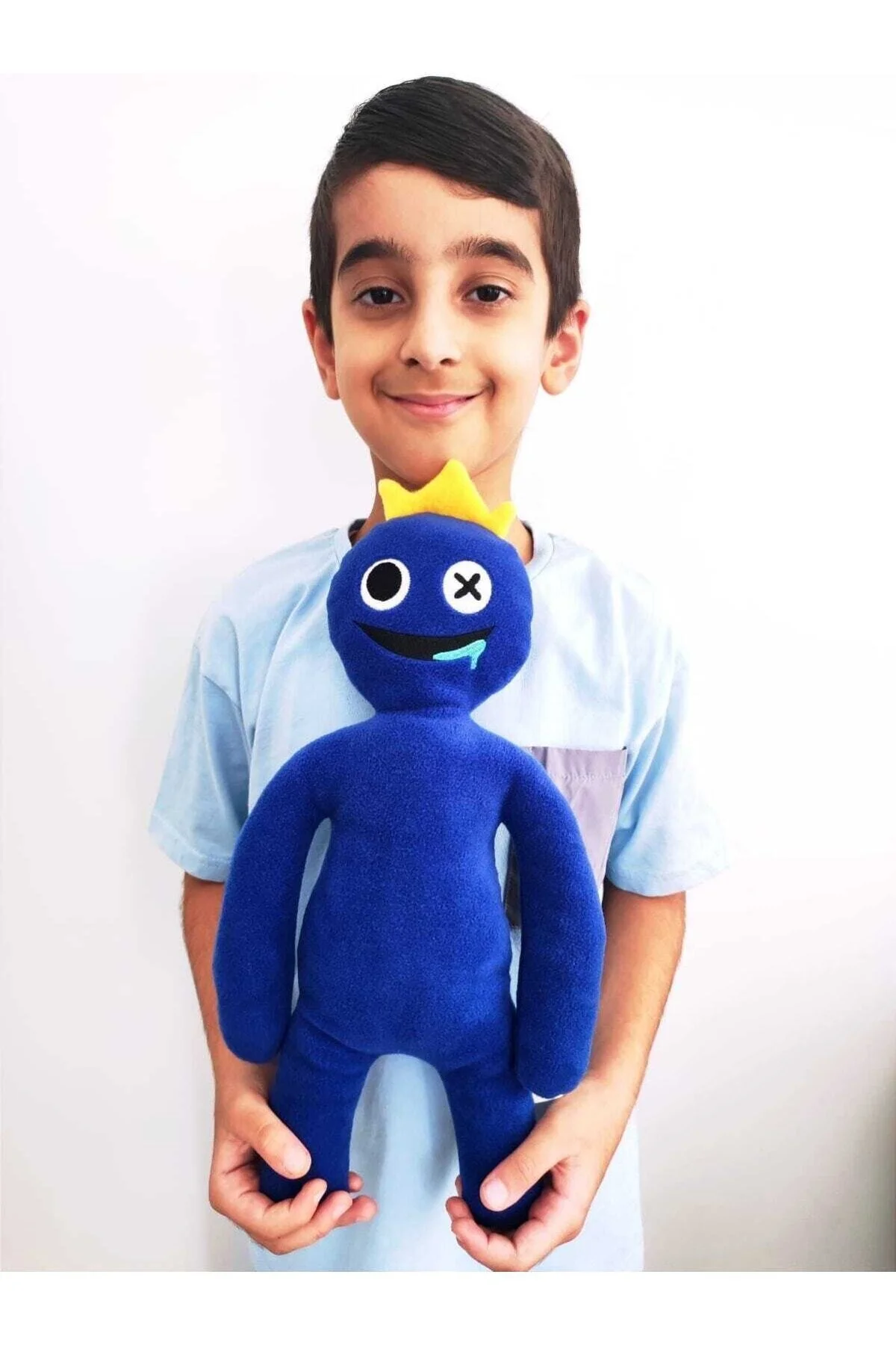 اسباب بازی های پشمی RAINBOW FRIENDS BLUE CROWN MONSTER TOY مخمل دار رنگ آبی Pufline