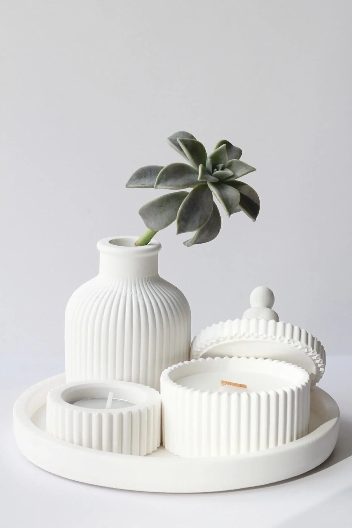 شمع و چراغ سفید ست لوازم جانبی معطر گلدان با طرح ویژه رنگ TEALIGHT IS EXCLUDED 1 homeartplus