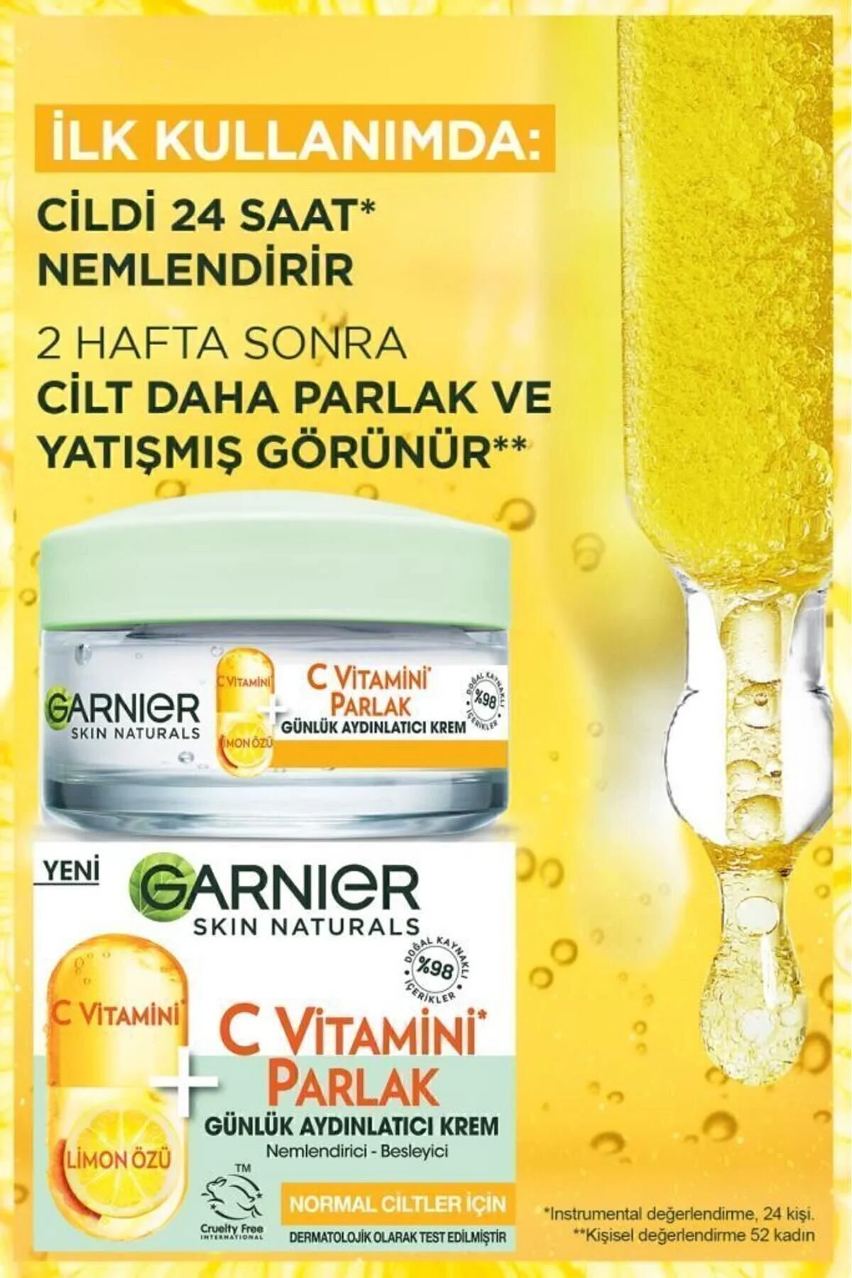 ست کرم ضد آفتاب درخشان صورت روشن+سرم ویتامین C نیازینامید+اسید سالیسیلیک +کرم روشنایی Garnier