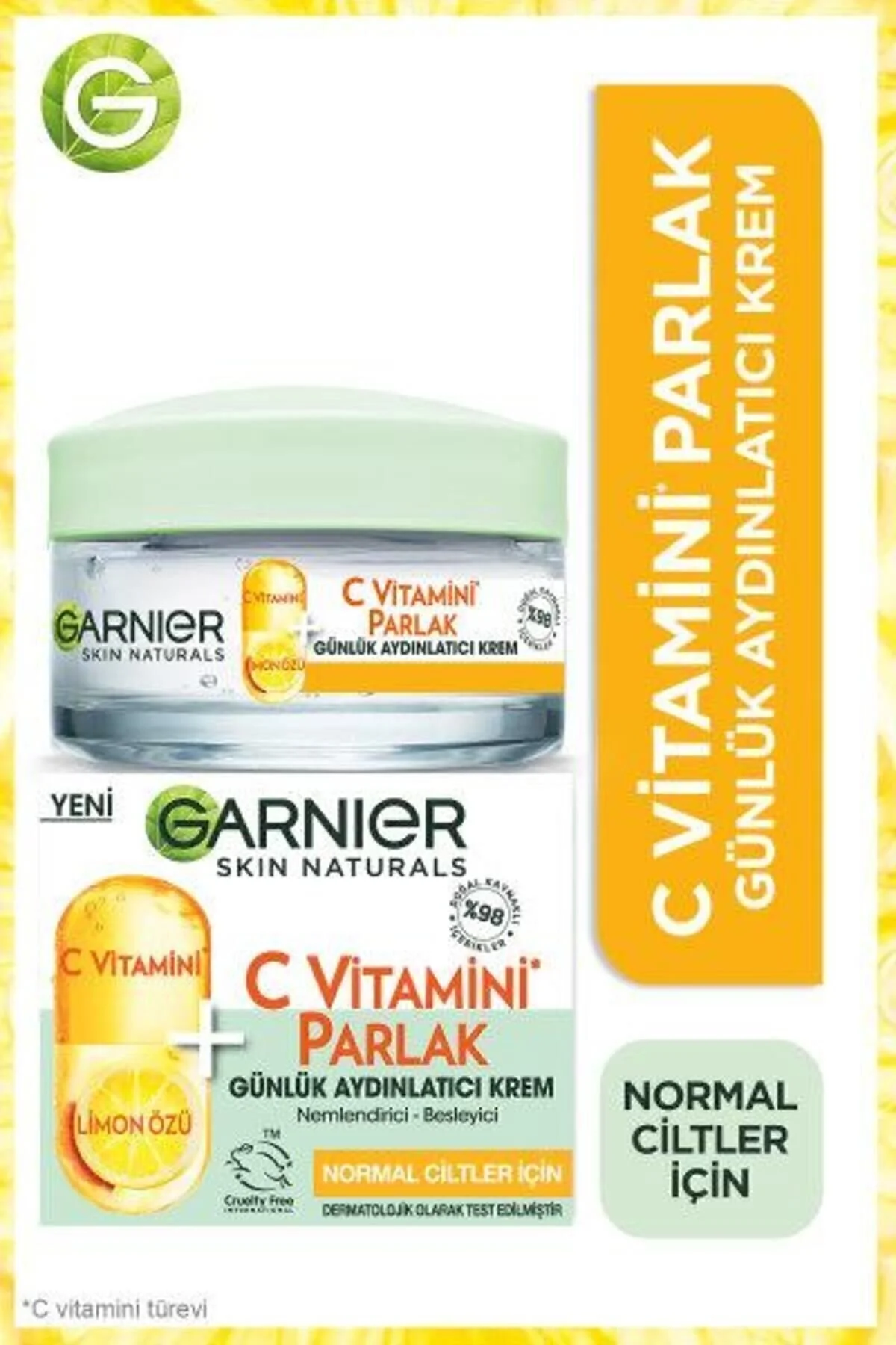 ست کرم ضد آفتاب درخشان صورت روشن+سرم ویتامین C نیازینامید+اسید سالیسیلیک +کرم روشنایی Garnier
