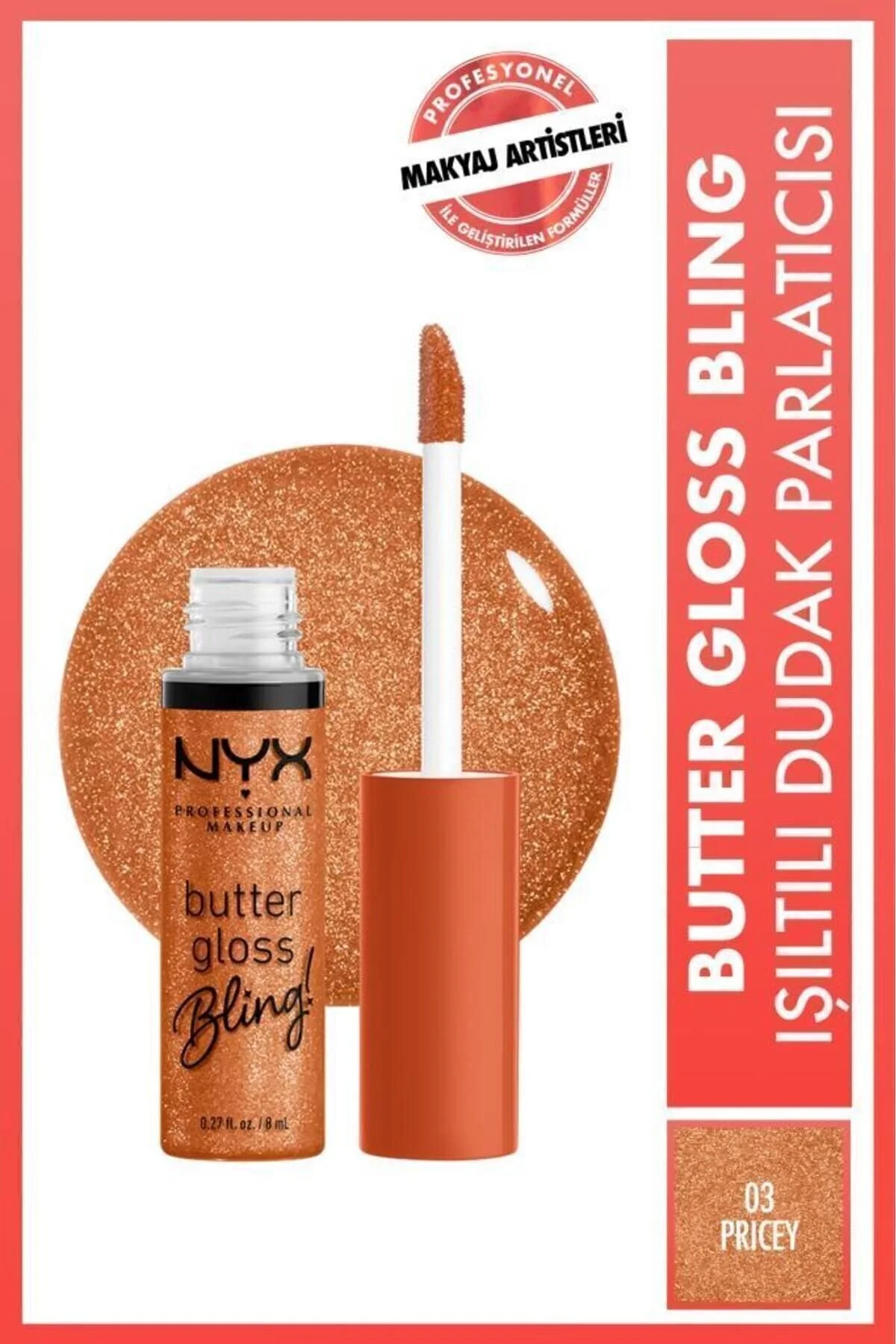 براق و درخشان لب روغنی باتر گلاس 03 پیسی نیکس NYX Professional Makeup