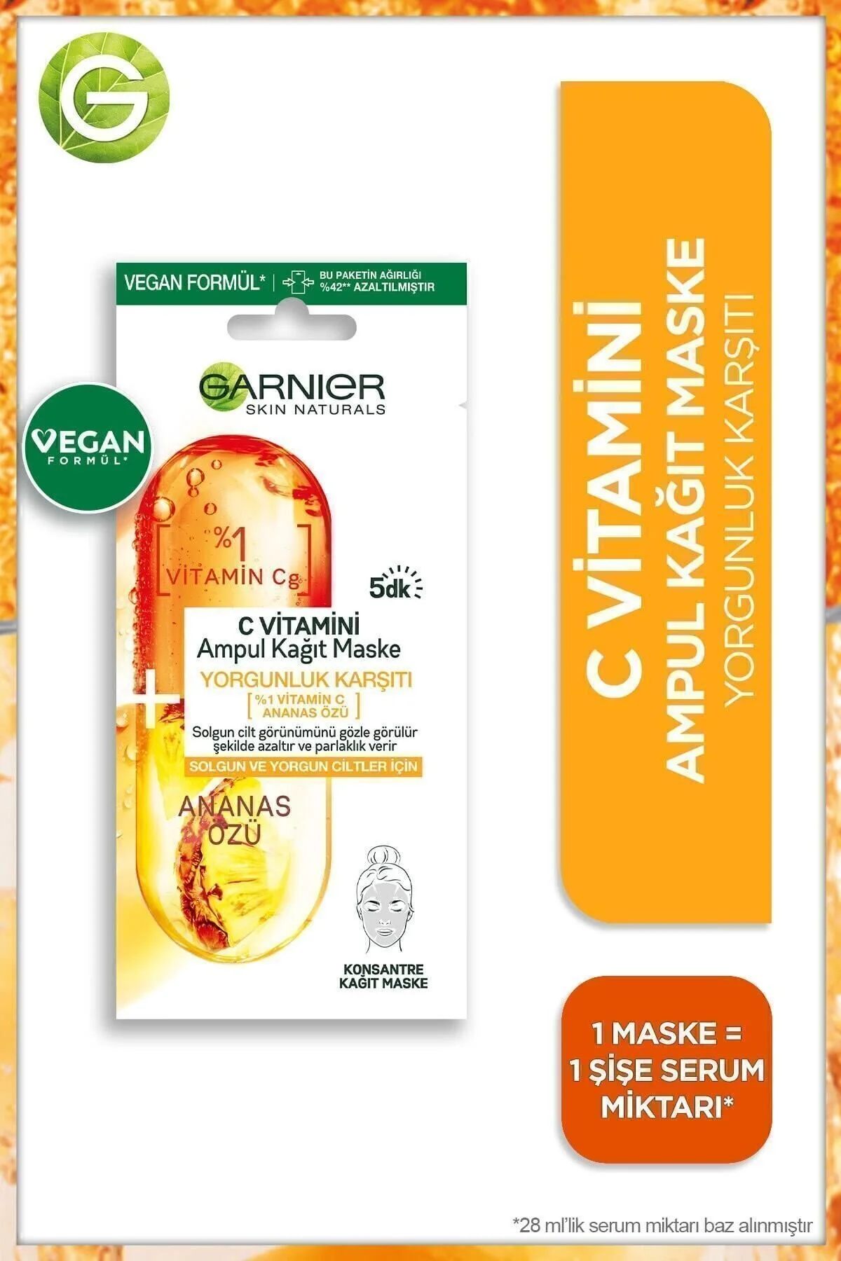 Garnier ماسک ویتامین C برگه‌ای برای پوست