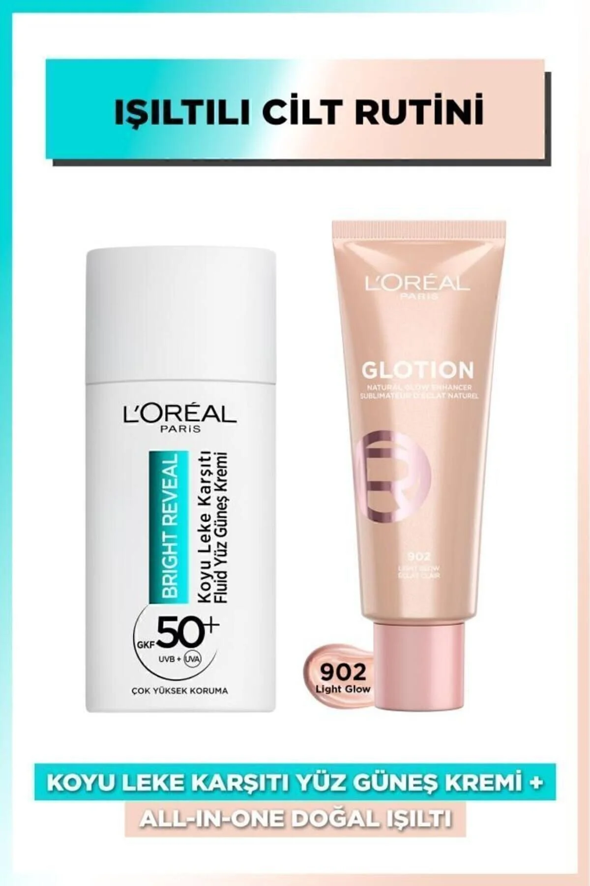 ست کرم ضد آفتاب آب لکه دار 50 میل + همه در یک زرق و برق طبیعی 40 L'Oreal Paris