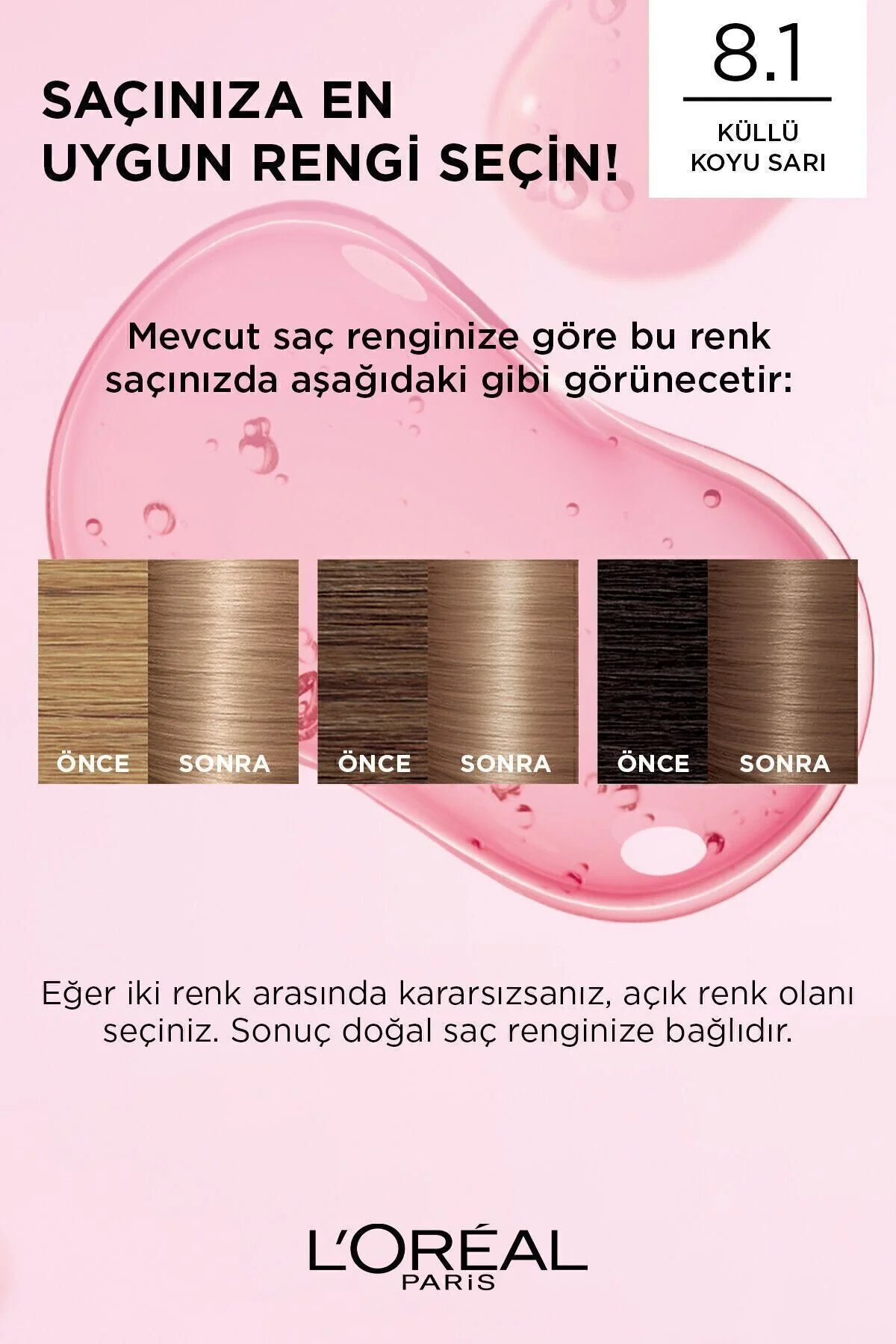 L'Oreal Paris رنگ مو کرم 100% پوشش موهای سفید Excellence رنگ خاکستری بلوند تیره شماره 8.1