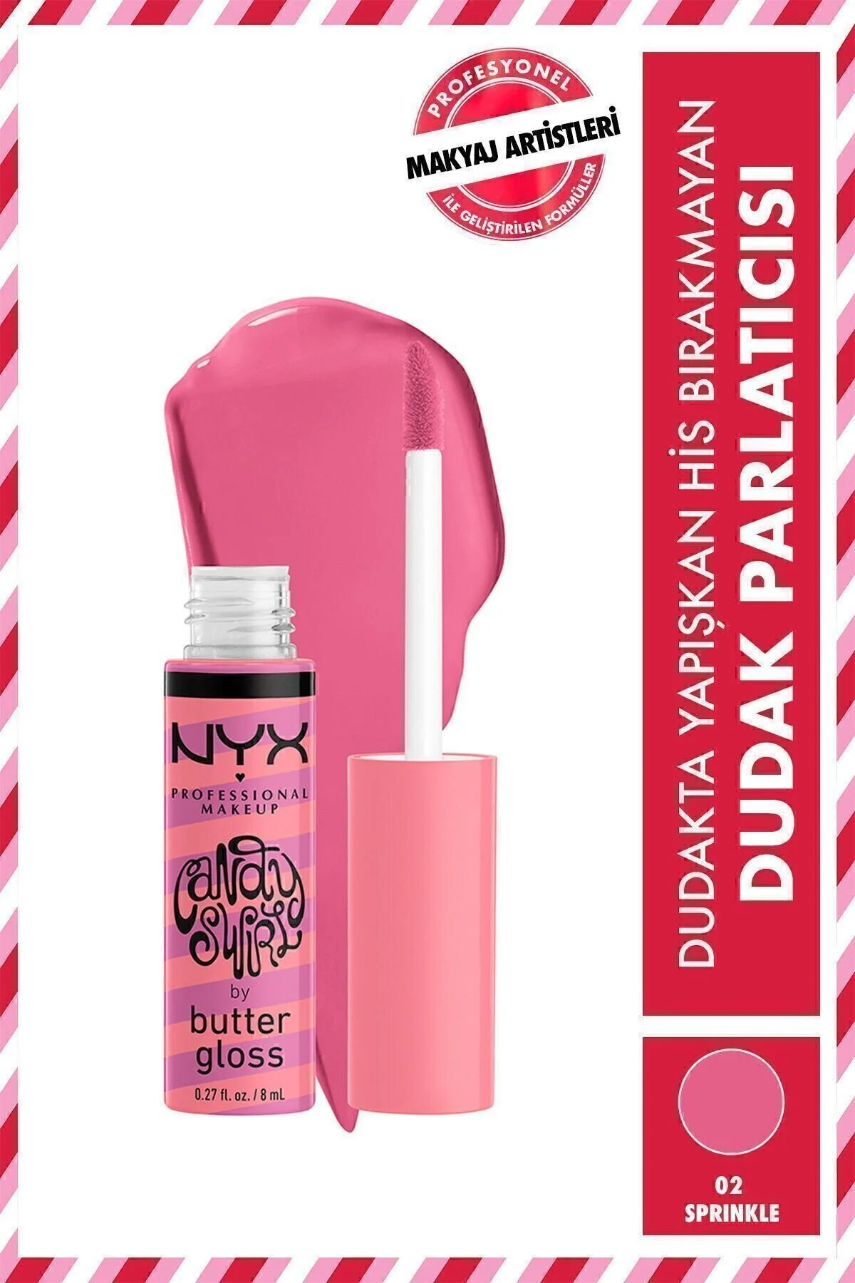NYX Professional Makeup روغن مومی لب کندی اسپرینکل افزایش دهنده لب پاشیدن