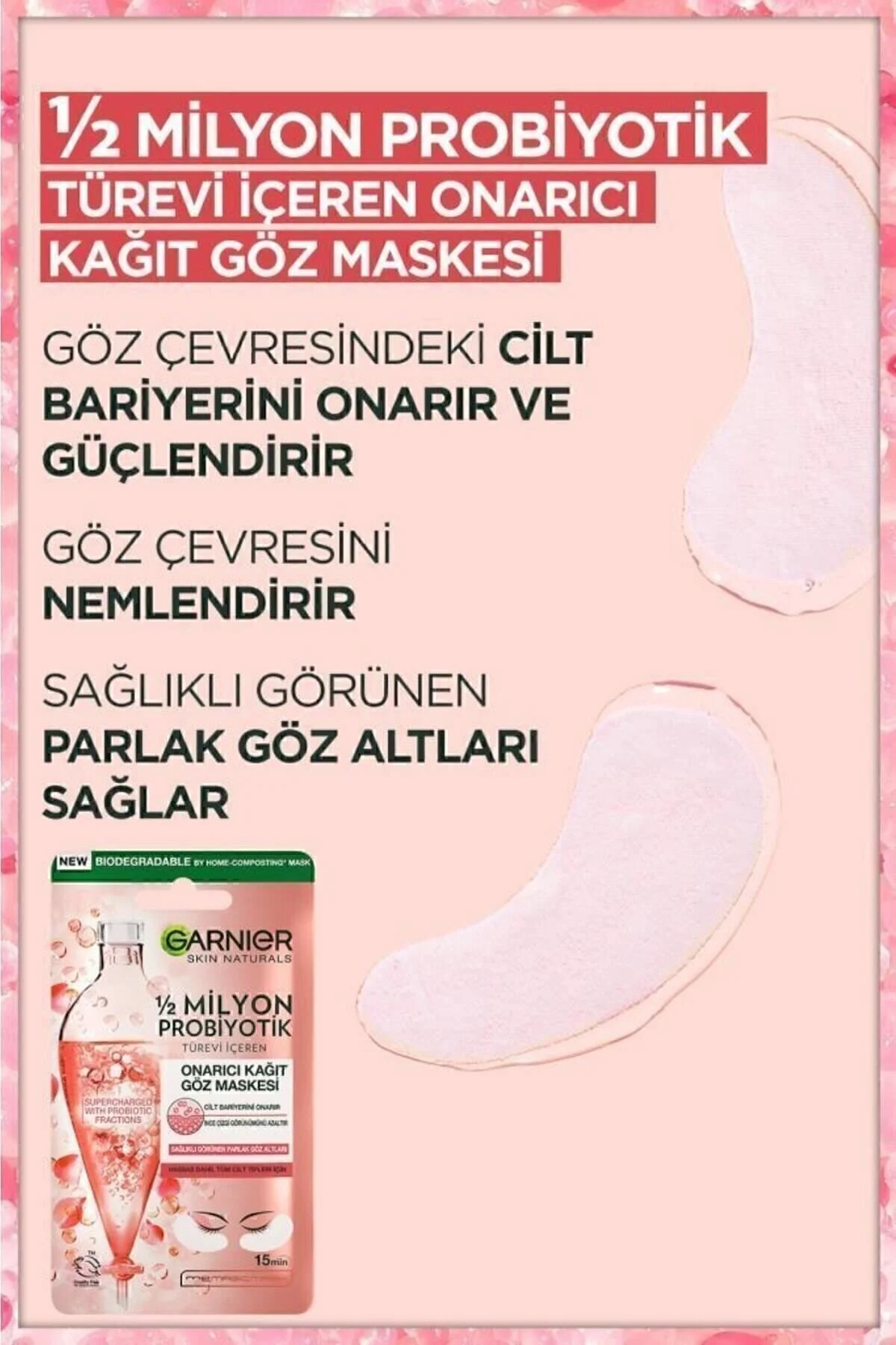 ماسک چشم 1 2 میلیون ترمیم کاغذ مشتق پروبیوتیک مجموعه 3 Garnier