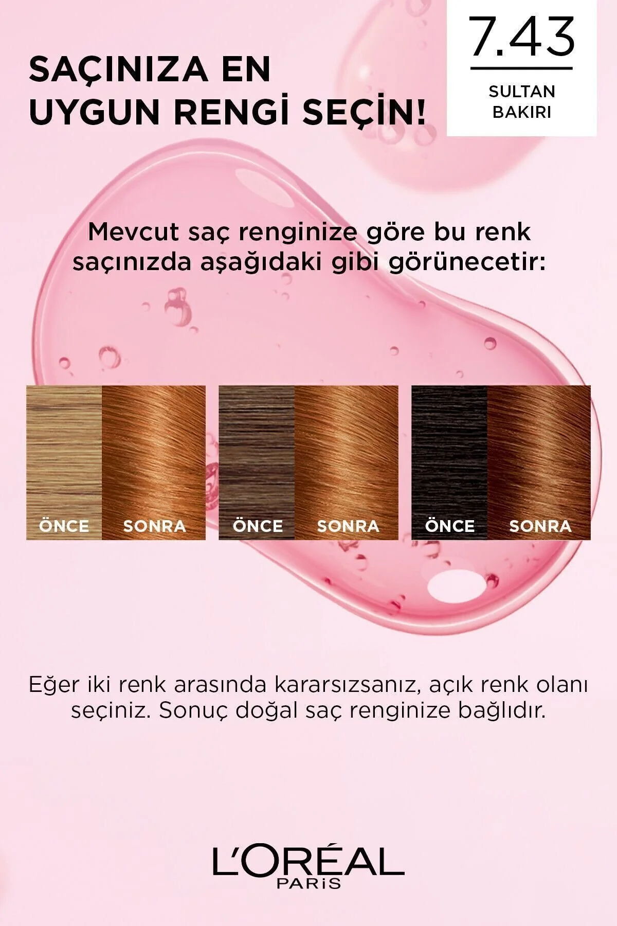 L'Oreal Paris رنگ مو کرم 100% پوشش موهای سفید Excellence رنگ مسی شماره 7.43