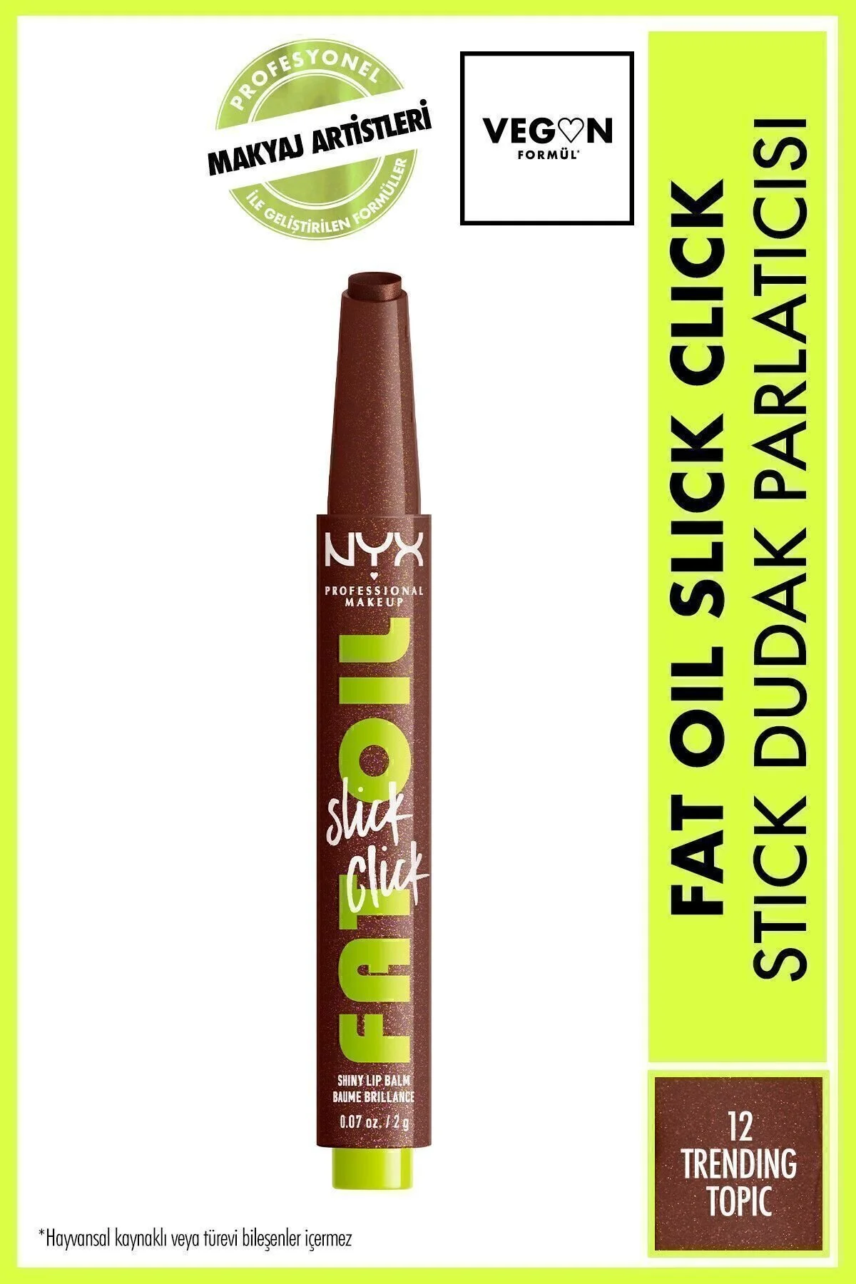 بالم لب Fat Oil Slick Click از NYX مرطوب‌کننده و براق‌کننده با ماندگاری ۱۲ ساعت و فرمول غیر چسبنده NYX Professional Makeup