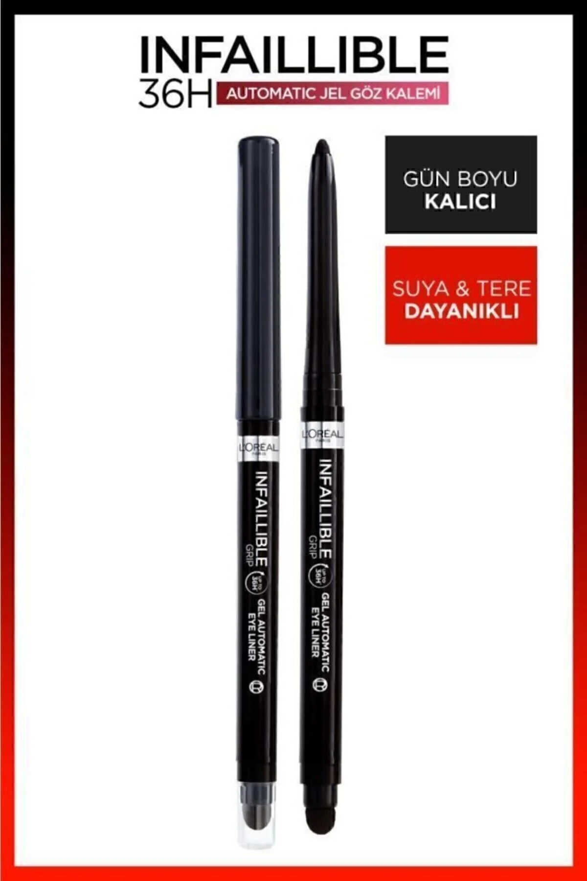 مداد چشم مشکی ژلی اتوماتیک ثابت ناپذیر سیاه ژاپنی L'Oreal Paris