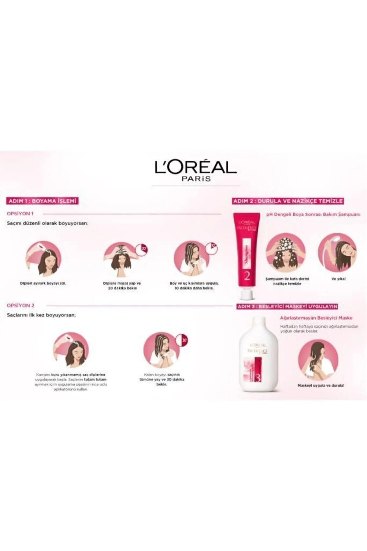 L'Oreal Paris رنگ مو کرم 100% پوشش موهای سفید Excellence رنگ قهوه ای بادامی شماره 6.3