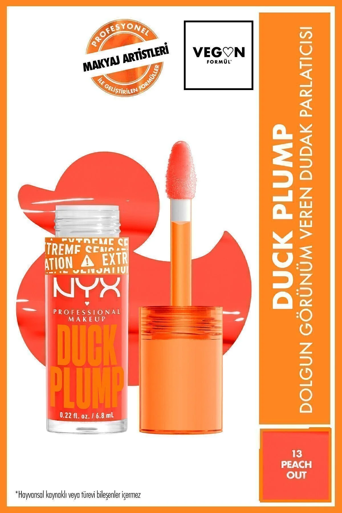 NYX Professional Makeup لوسیون لب پمپ دار ارائه دهنده یک نگاه پرفروش 13 هلویی