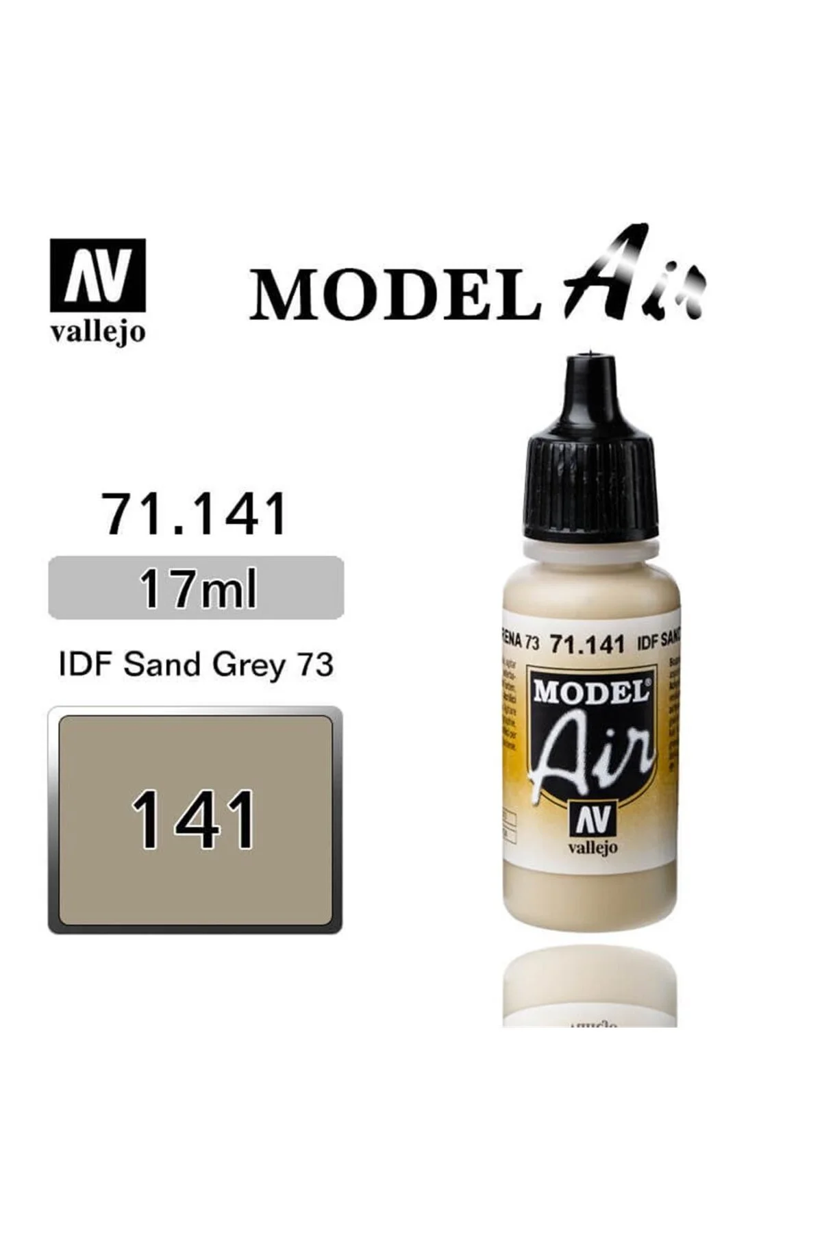 نقاشی پرایمر چند رنگ 17 میل. IDF SAND GRAY 73 مدل AIR Vallejo