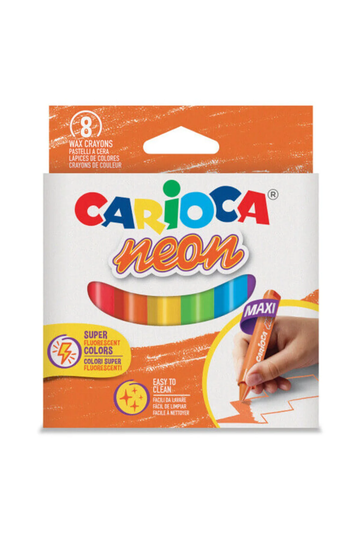 خمیر بازی چند رنگ مثلث جامبو شمع قلم نئون 8 Carioca