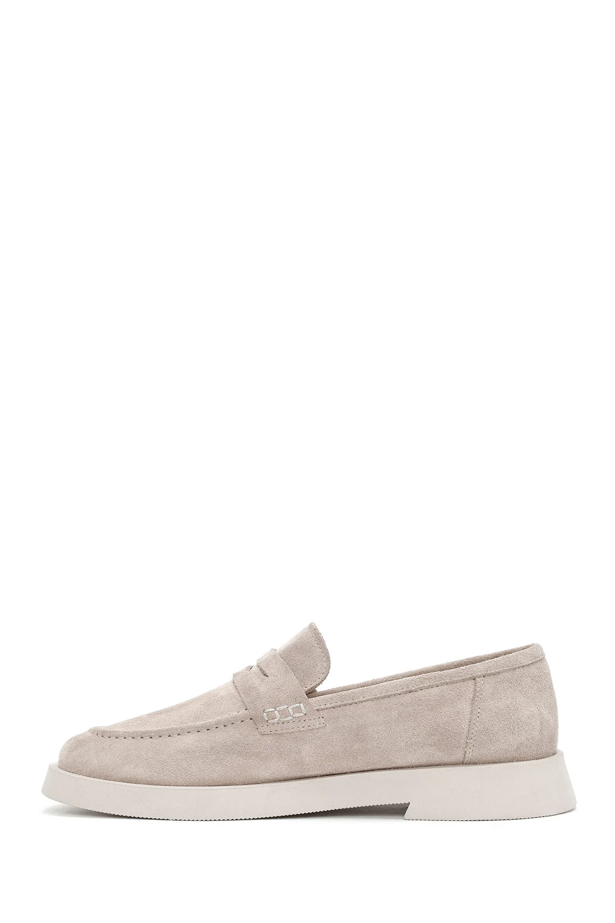 کفش زنانه رنگ بژ Süet Leater Masculine Loafer دریمود Derimod