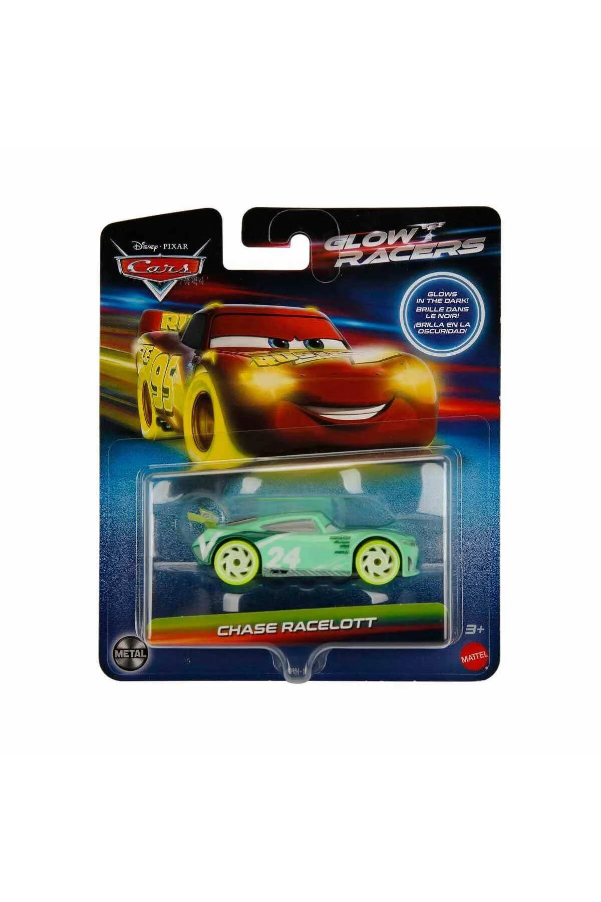 ماشین اسباب بازی RACERS که در تاریکی وسایل نقلیه تک شخصیت HPG76 می درخشند تعقیب راکتوت Cars