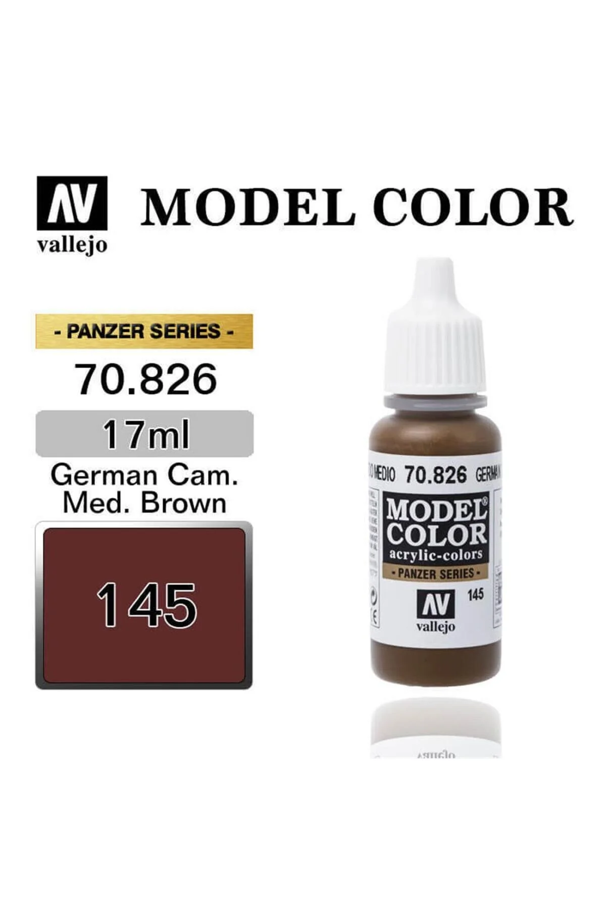 نقاشی پرایمر چند رنگ 17 میل. 145 شیشه آلمانی. MED. MATT مدل Vallejo