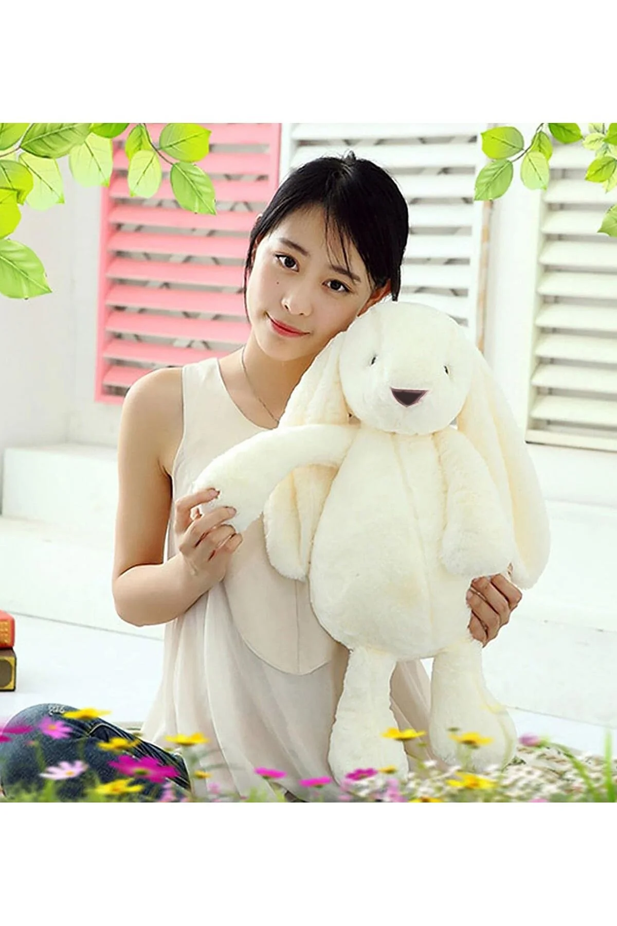 اسباب بازی های پشمی SLEEPING FRIEND LONG EAR RABBIT BUNNY Pufline