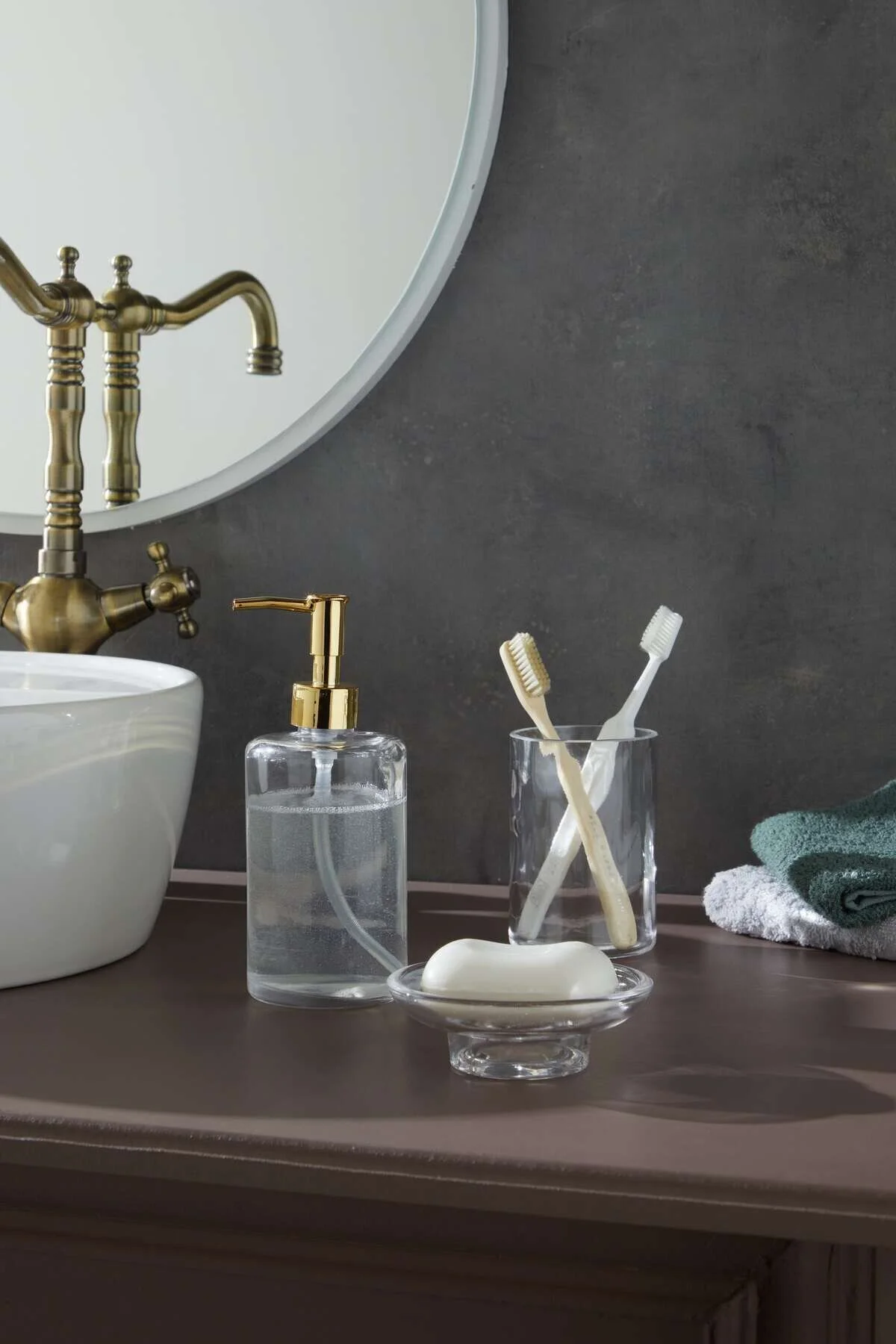 ست حمام SELEN CONCEPT CLEAN MODEL دستباف شیشه ای دست ساز 3 Glamis