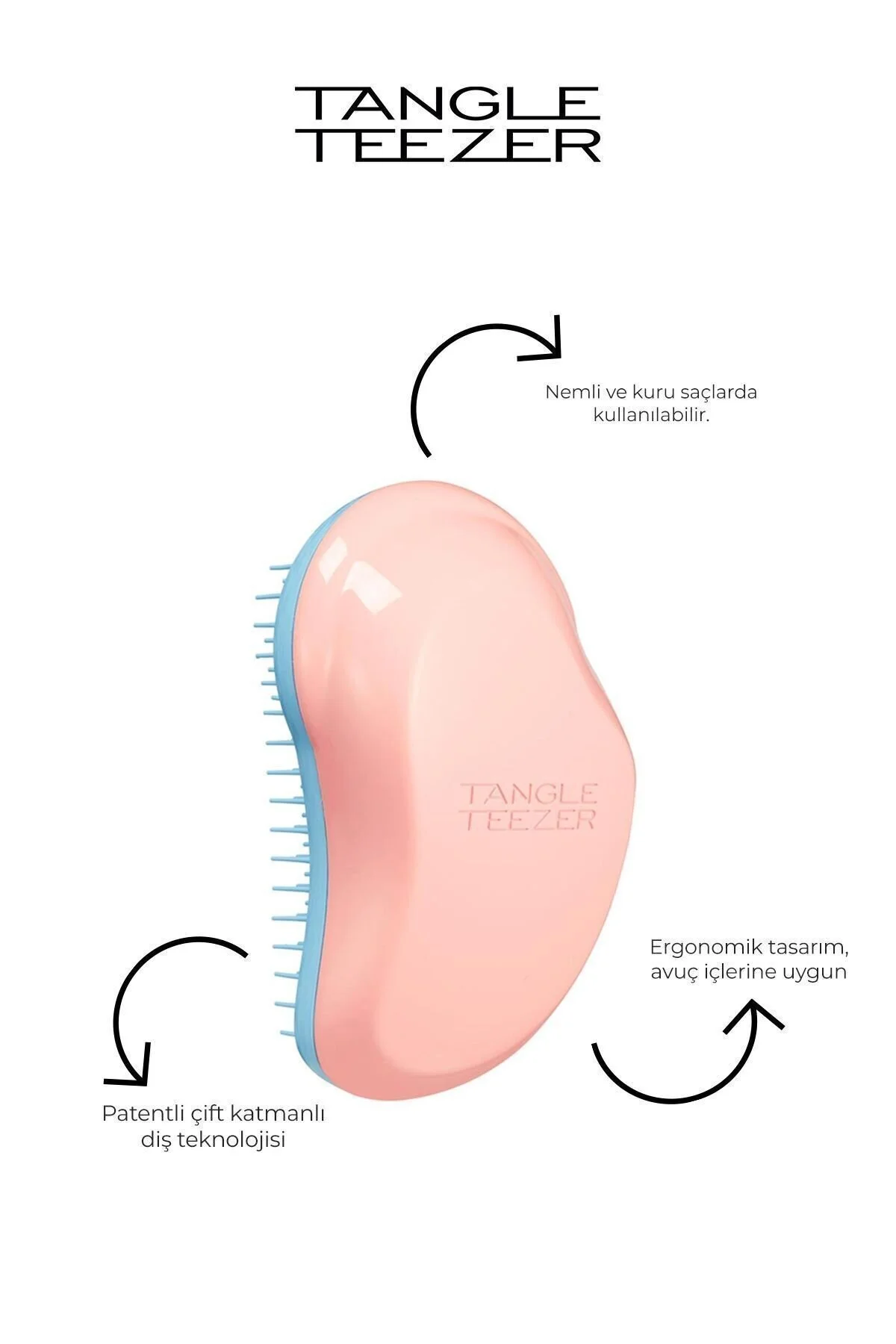 برس و شانه مو صورتی FINE & SKY INCE BLUE Tangle Teezer
