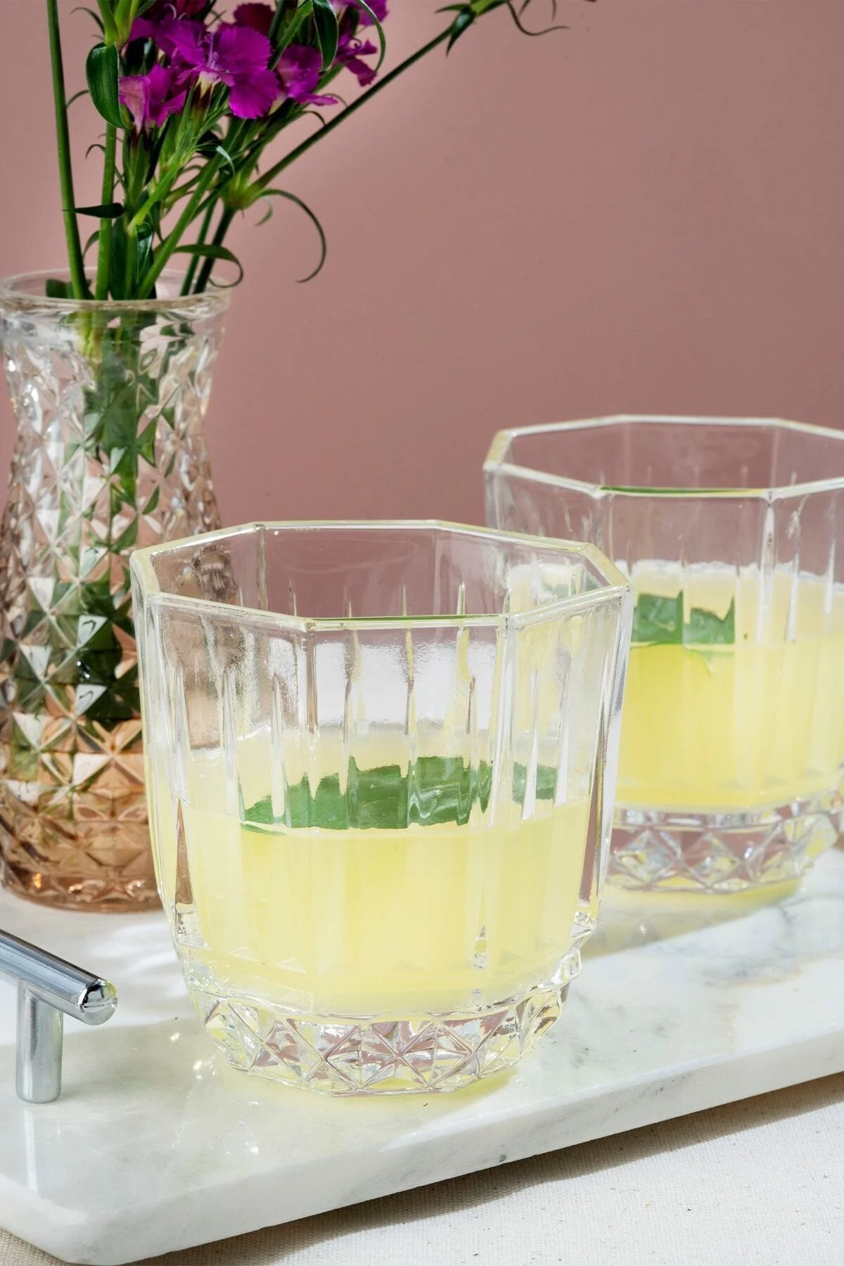 لیوان SELEN CONCEPT LINEA MODEL CUP شیشه ای دست ساز 4 قطعه مجموعه Glamis