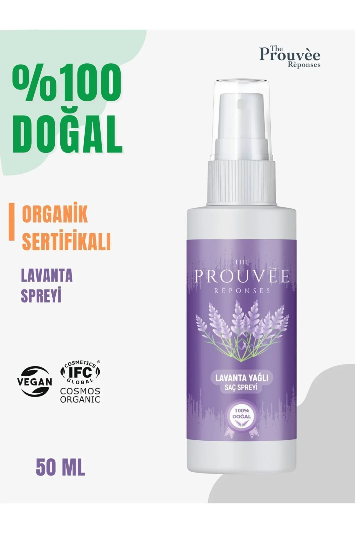 اسپری موی طبیعی با روغن اسطوخودوس 50 میلی لیتر مناسب برای همه The Prouvee Reponses