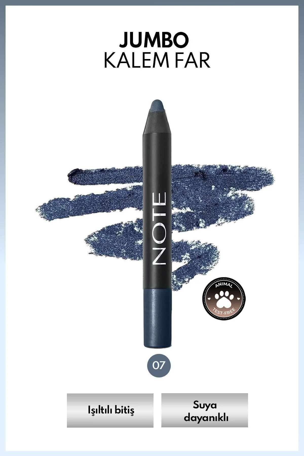 سایه چشم مداد جامبو ضد آب و براق 07 بنزینی آبی Note Cosmetics