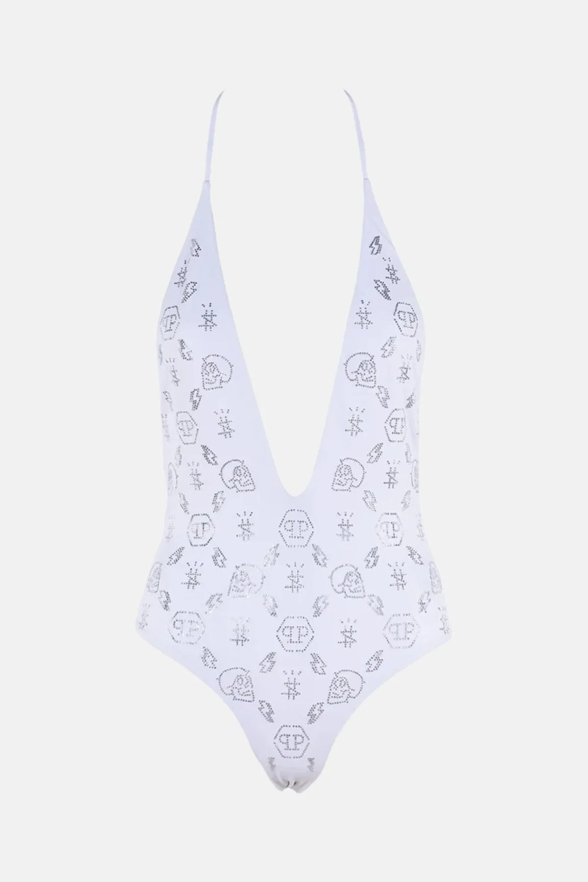 مایو لوگوی الگوی گلدوزی شده لباس شنا CDPPI0901 فلیپ پلین اورجینال PHILIPP PLEIN