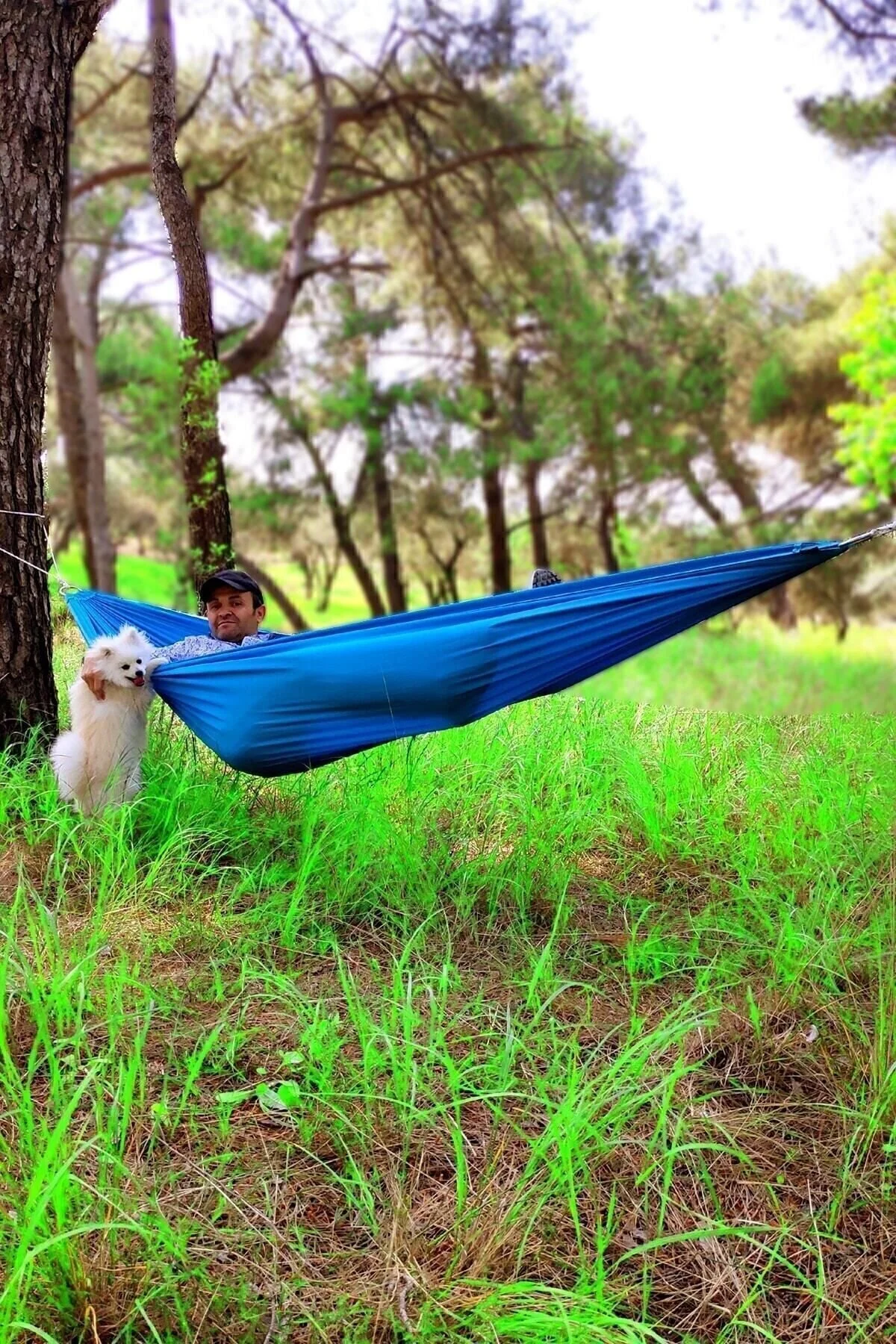 تاب و هموک آبی بازی نوسان Hammak Picnic Hamdar Garden Balcony Camp Hunter Mountaineer Hammock  Bundera