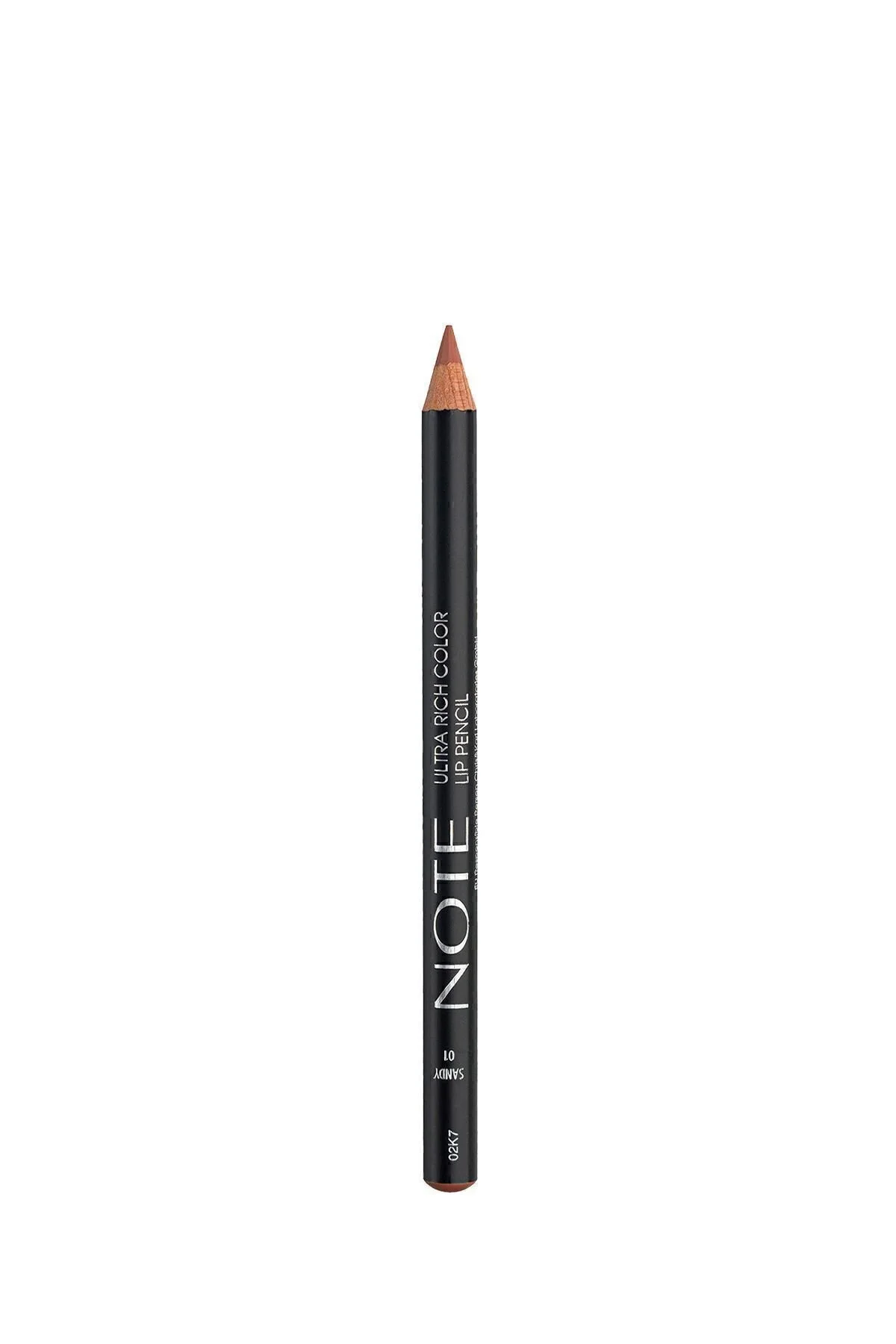 خط لب مداد رنگی فوق العاده غنی 01 شنی برهنه Note Cosmetics