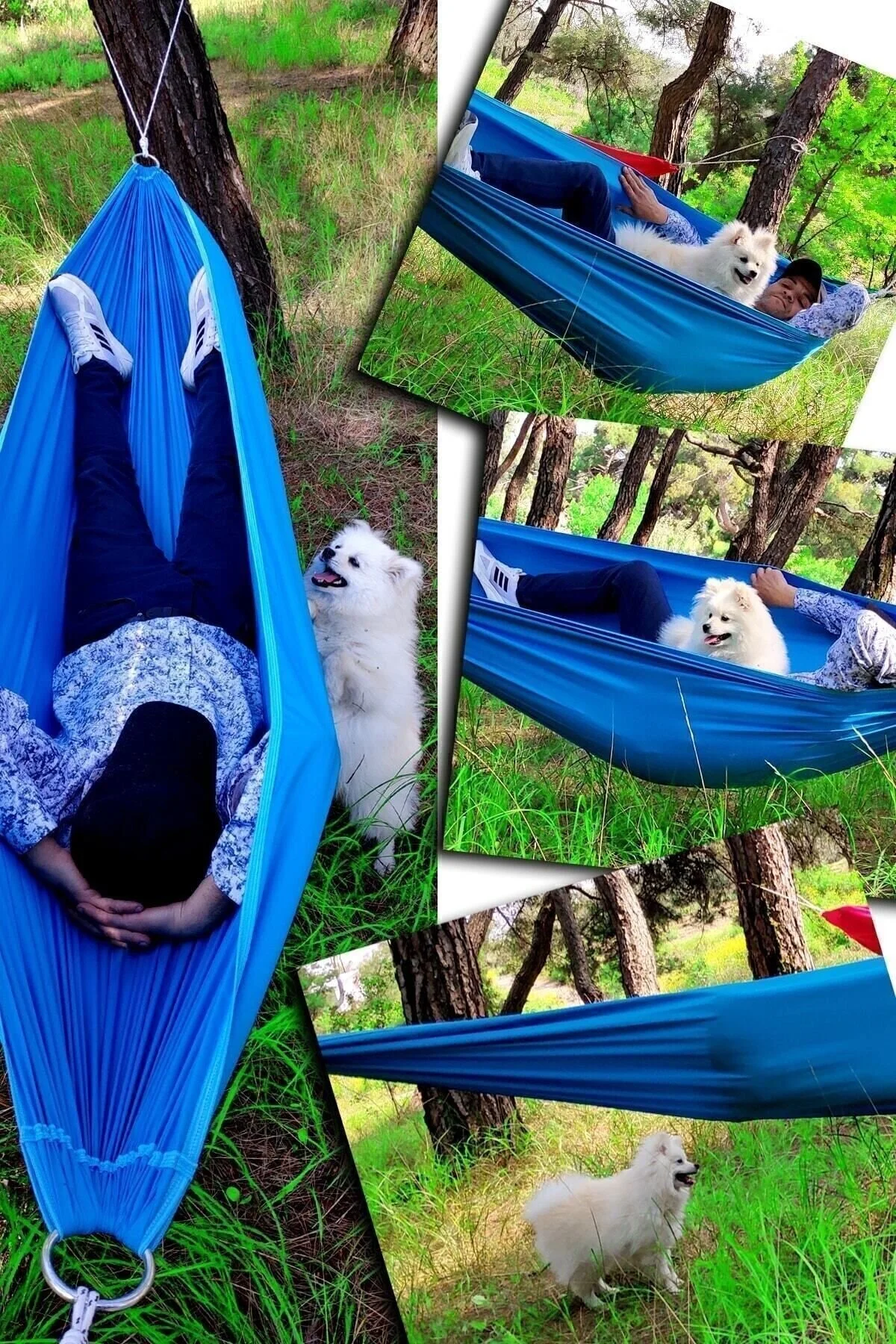 تاب و هموک آبی بازی نوسان Hammak Picnic Hamdar Garden Balcony Camp Hunter Mountaineer Hammock  Bundera