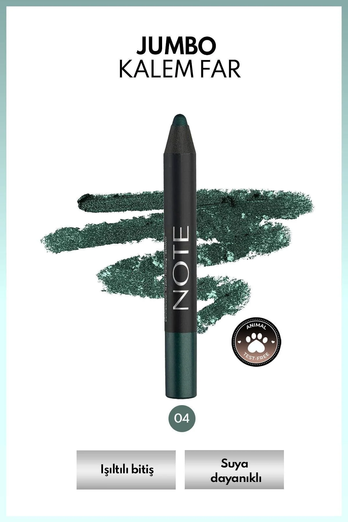 سایه چشم مداد جامبو ضد آب و براق 04 زمردی سبز Note Cosmetics