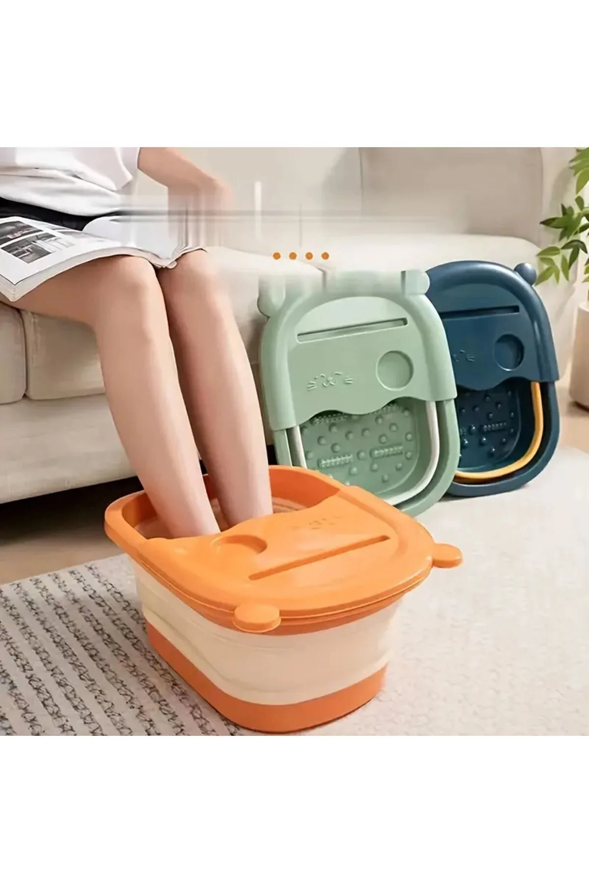 لگن ماساژ دهنده قابل تاشو برای مراقبت از پا و پدیکور GELDİMİCOM