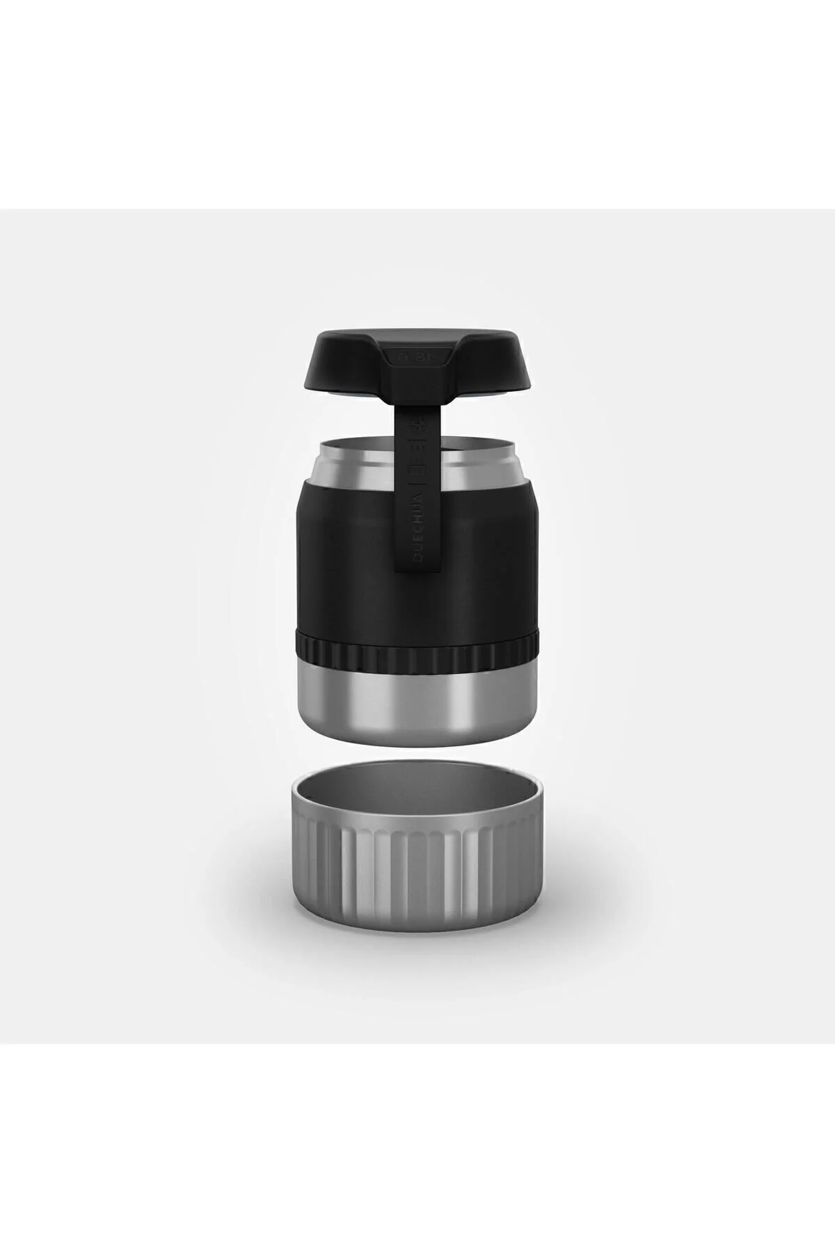 فلاسک خاکستری ظرف غذایی عایق حرارتی سیاه 0.8L دکتلون Decathlon