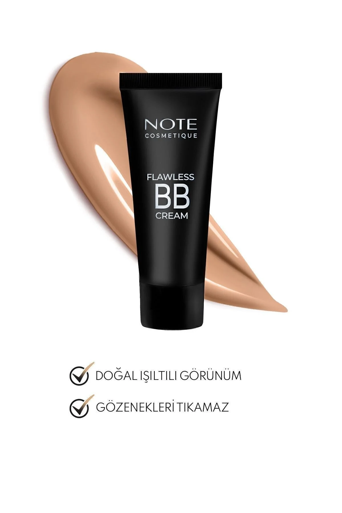 کرم بی بی طبیعی Cosmetics مدل Flawless با رنگ بژ NOTE