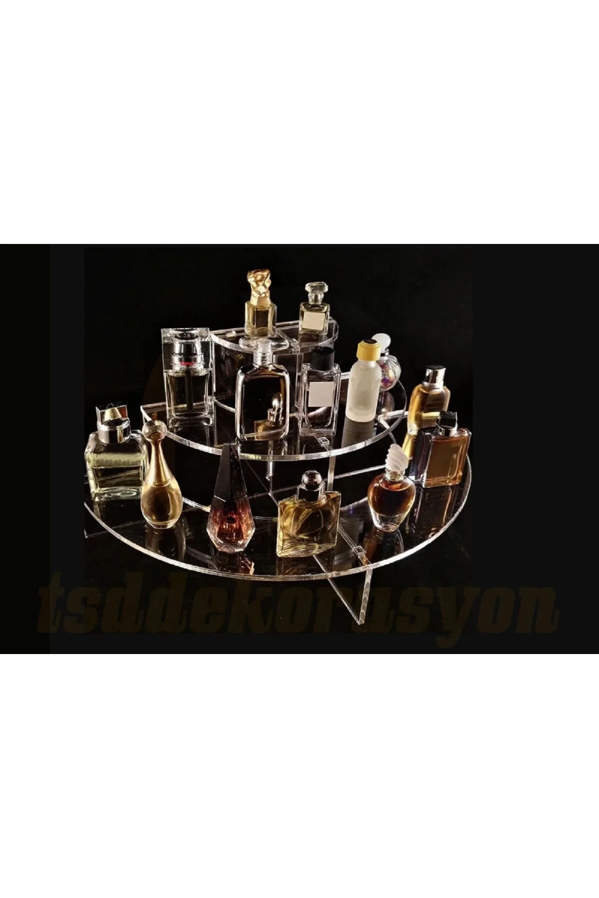 نظم‌دهنده لوازم آرایش و جواهر مینیاتورهای عطر V. نیم ماه پلکسی گلاس ایستاده برای tsddekorasyon