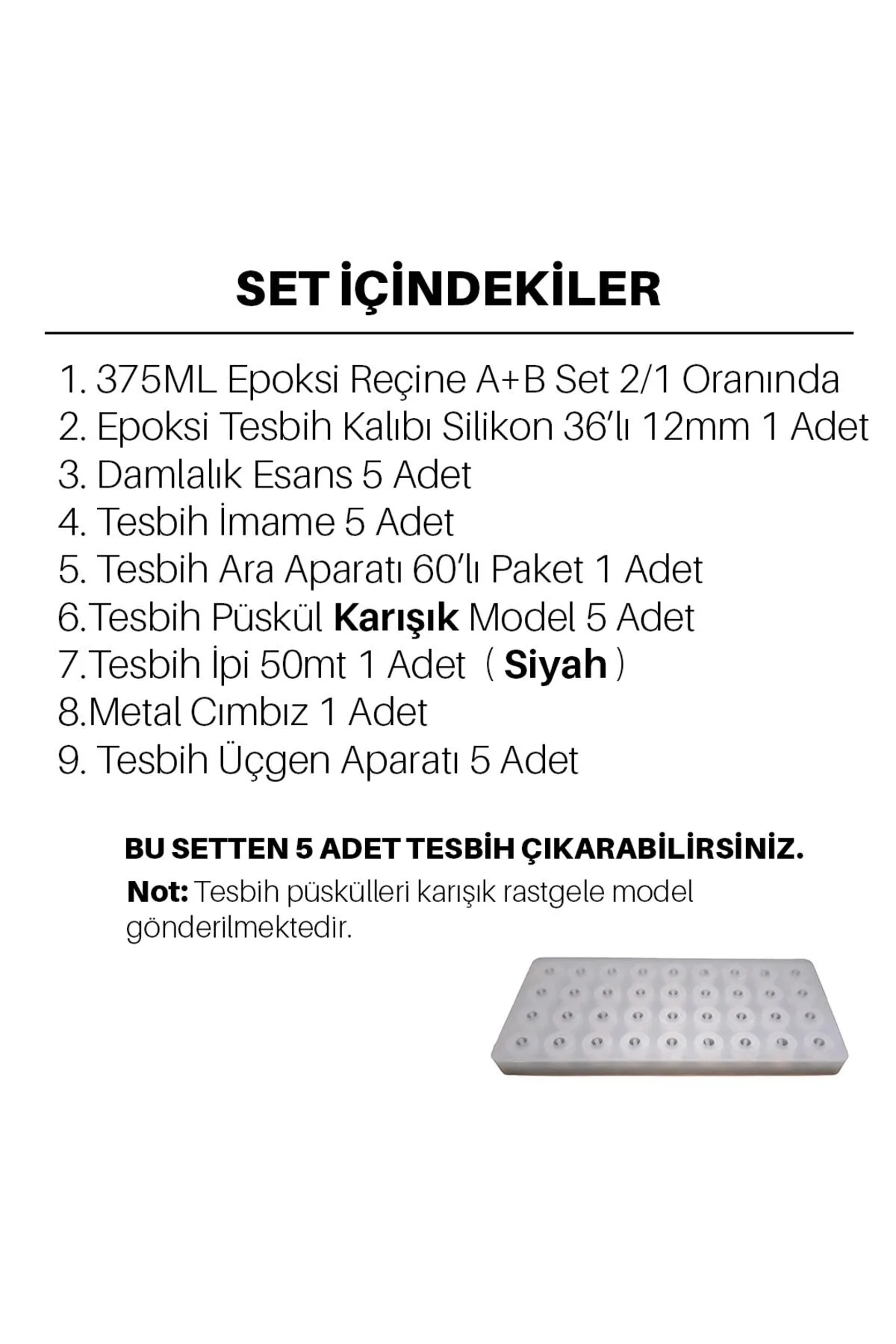 فیگور ست قالب تسبیح اپوکسی 8 میلی متر از ترکیه Getshopmini