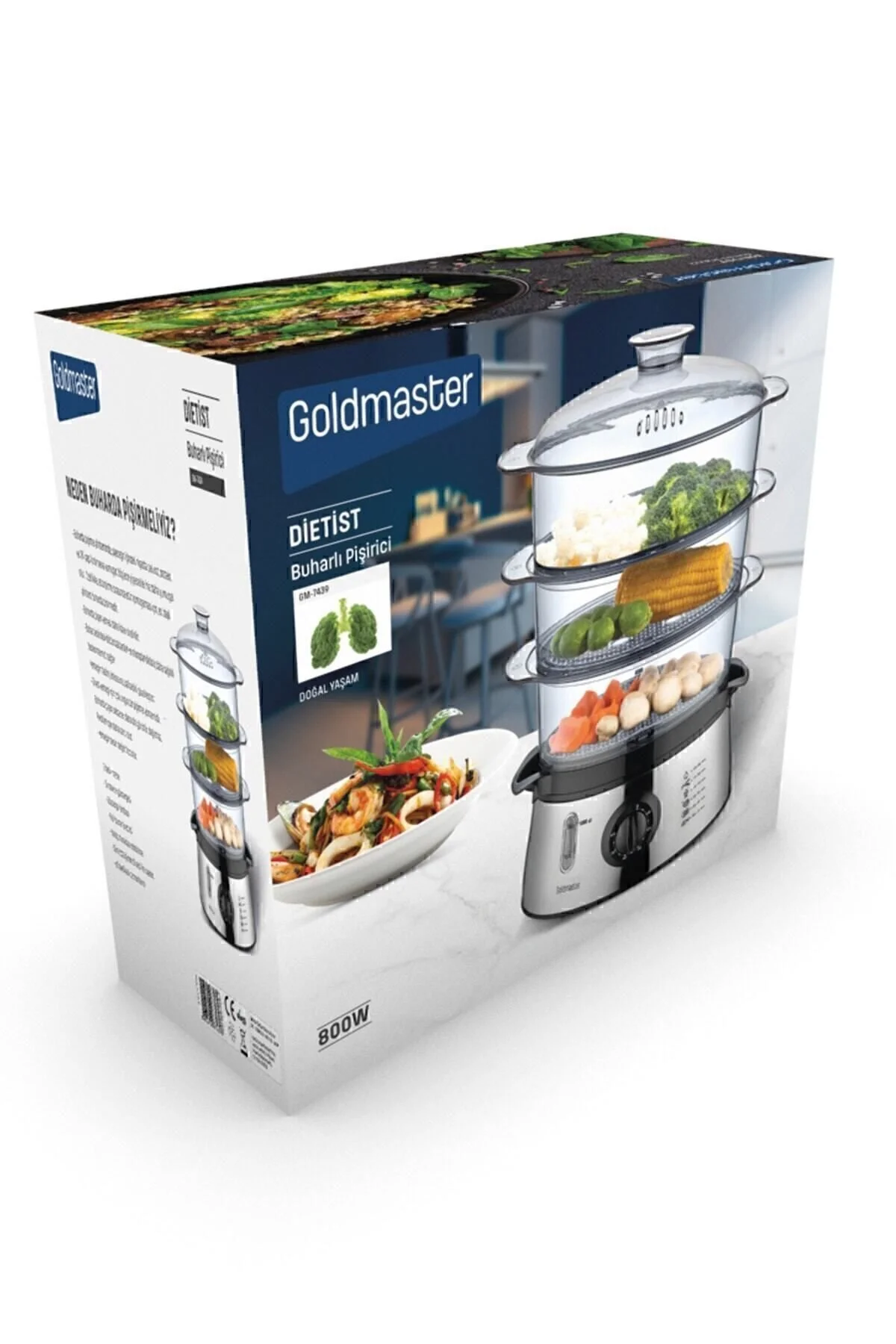 پلوپز چندکاره دییتیست 800 وات 8.4 لیتر ظرفیت 60 دقیقه تایمر بخار بیپا اورجینال GoldMaster